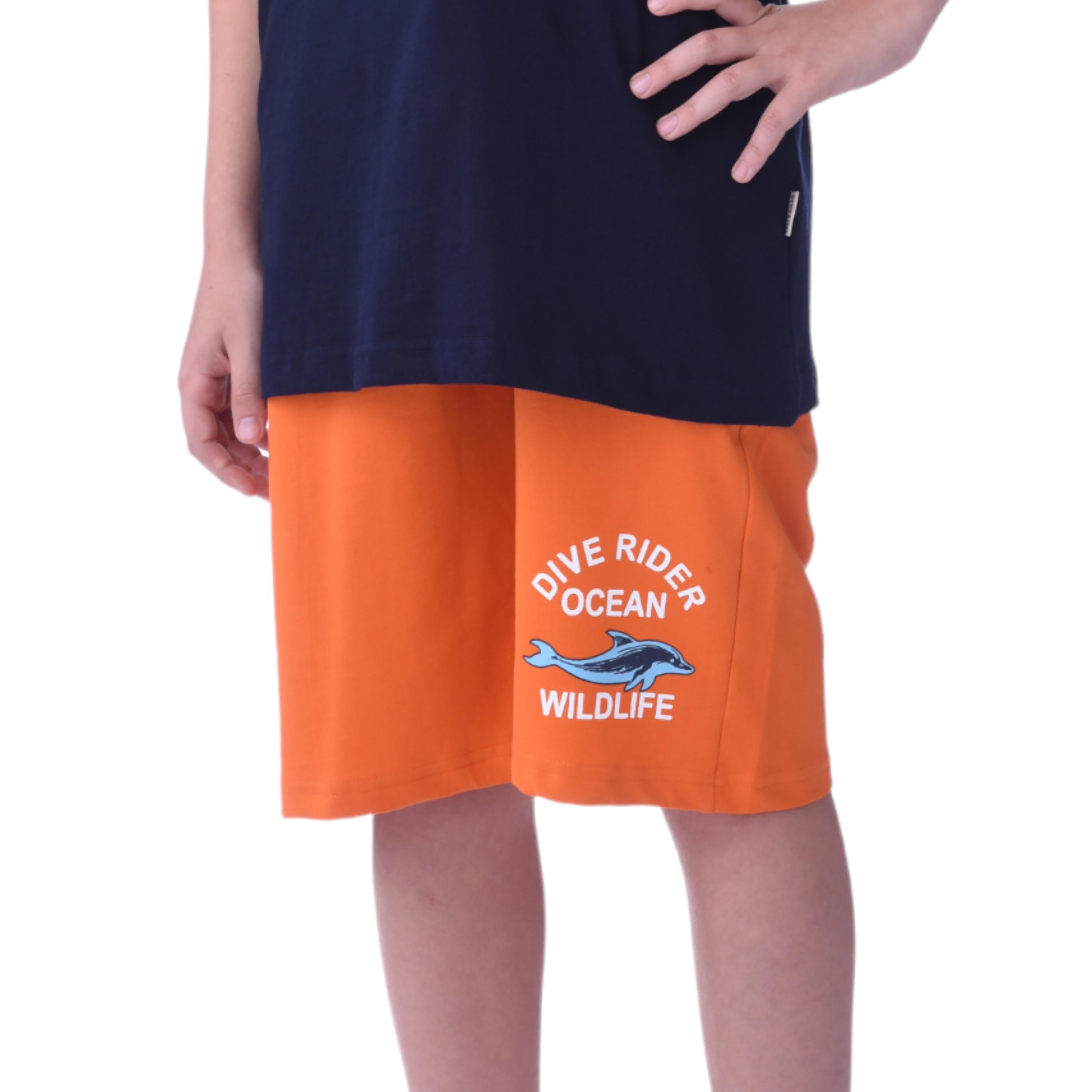 طقم تي شيرت بأكمام قصيرة وشورت بطبعة دايف رايدر من فيكتور اند جين-boys-clothing-setsandcoords-image-4