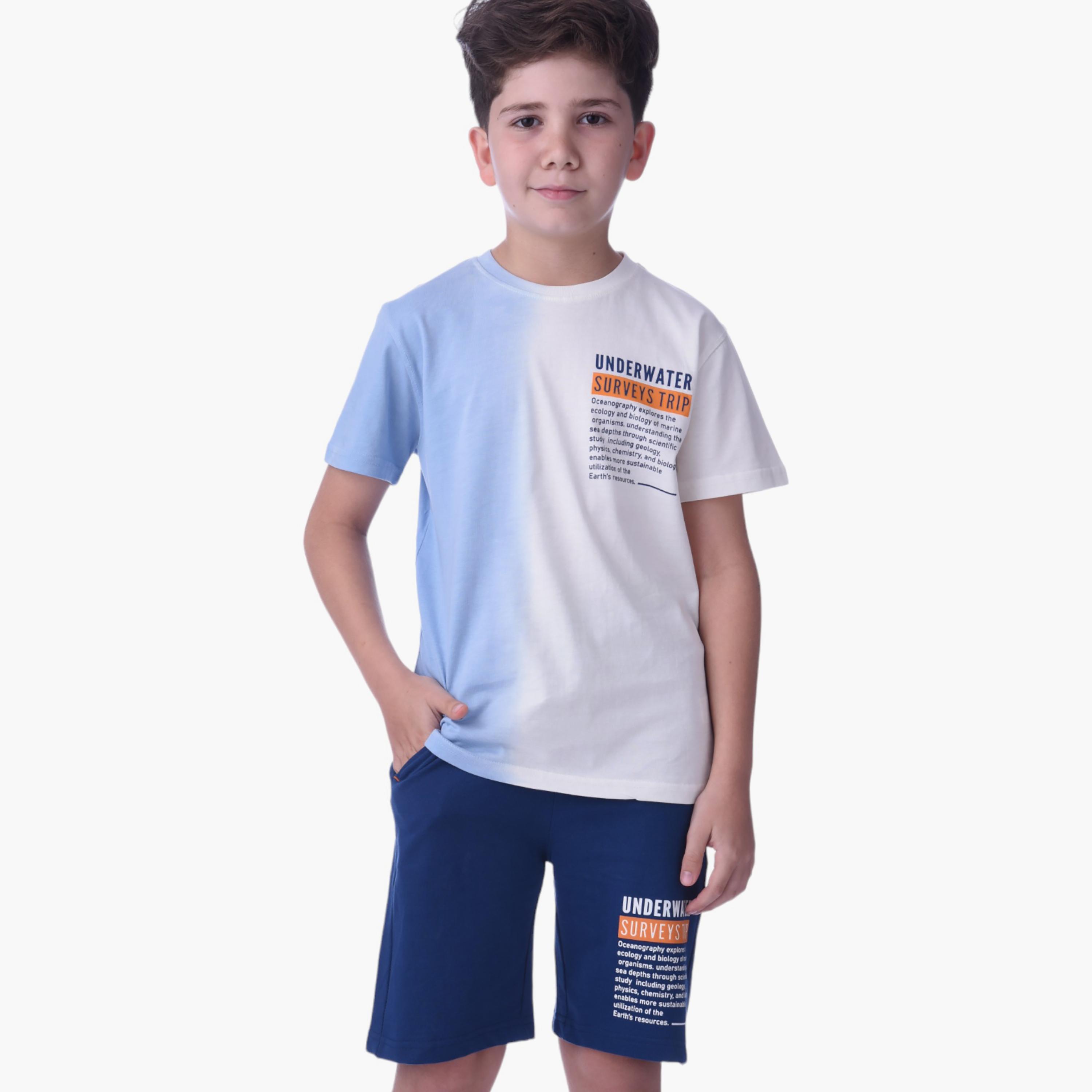 Victor and Jane Underwater Printed Short Sleeves T-Shirt & Shorts Set-boys-clothing-setsandcoords-image-1