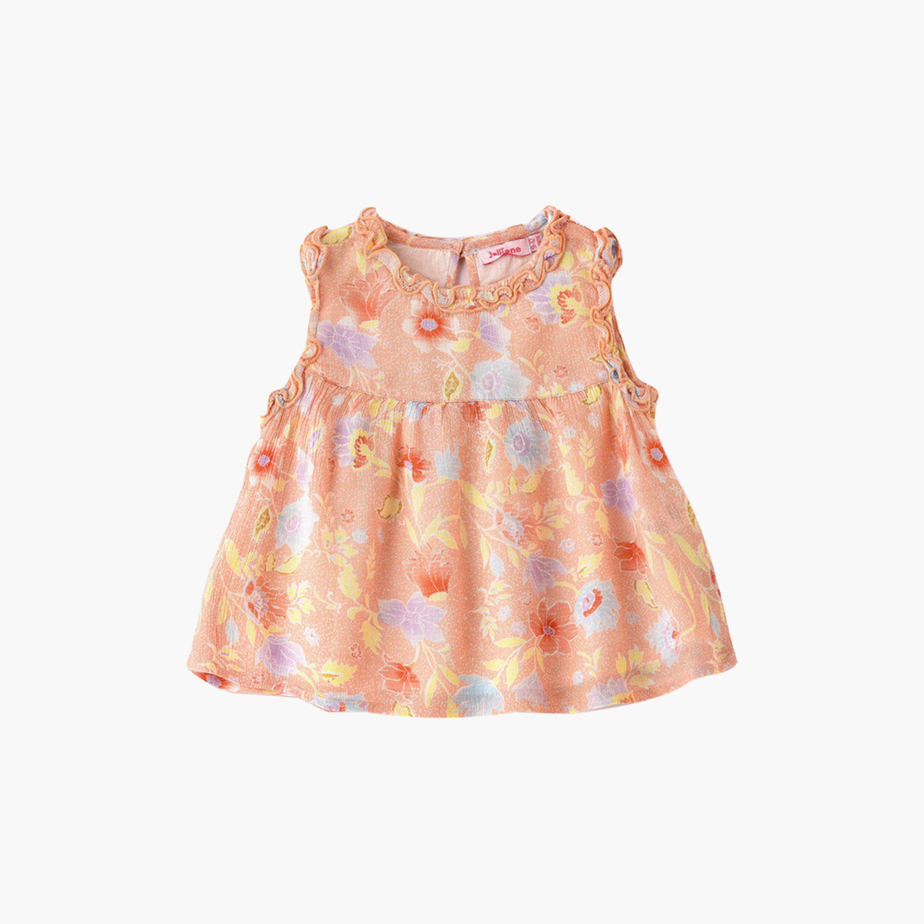 UniqKidz Viscose Sleeveless Floral Top-baby-girls-clothing-blousesandshirts-image-1