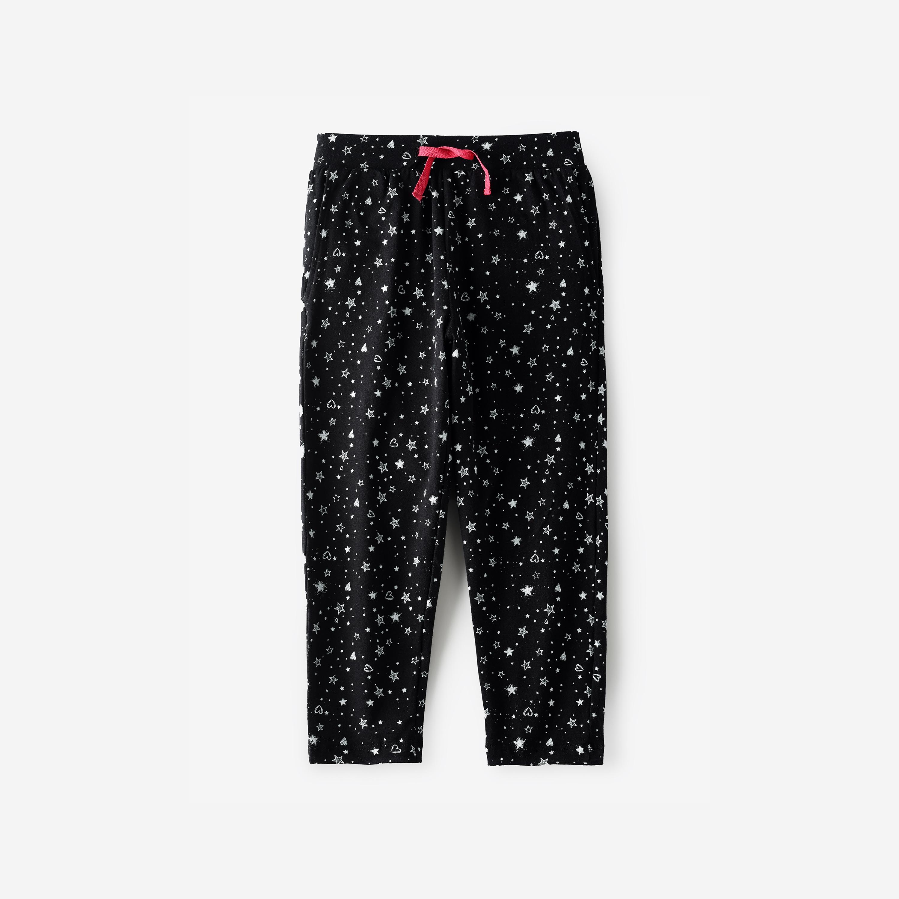 UniqKidz All Over Printed Knitted Sweat Pants for Girls-girls-clothing-bottoms-trousers-image-1