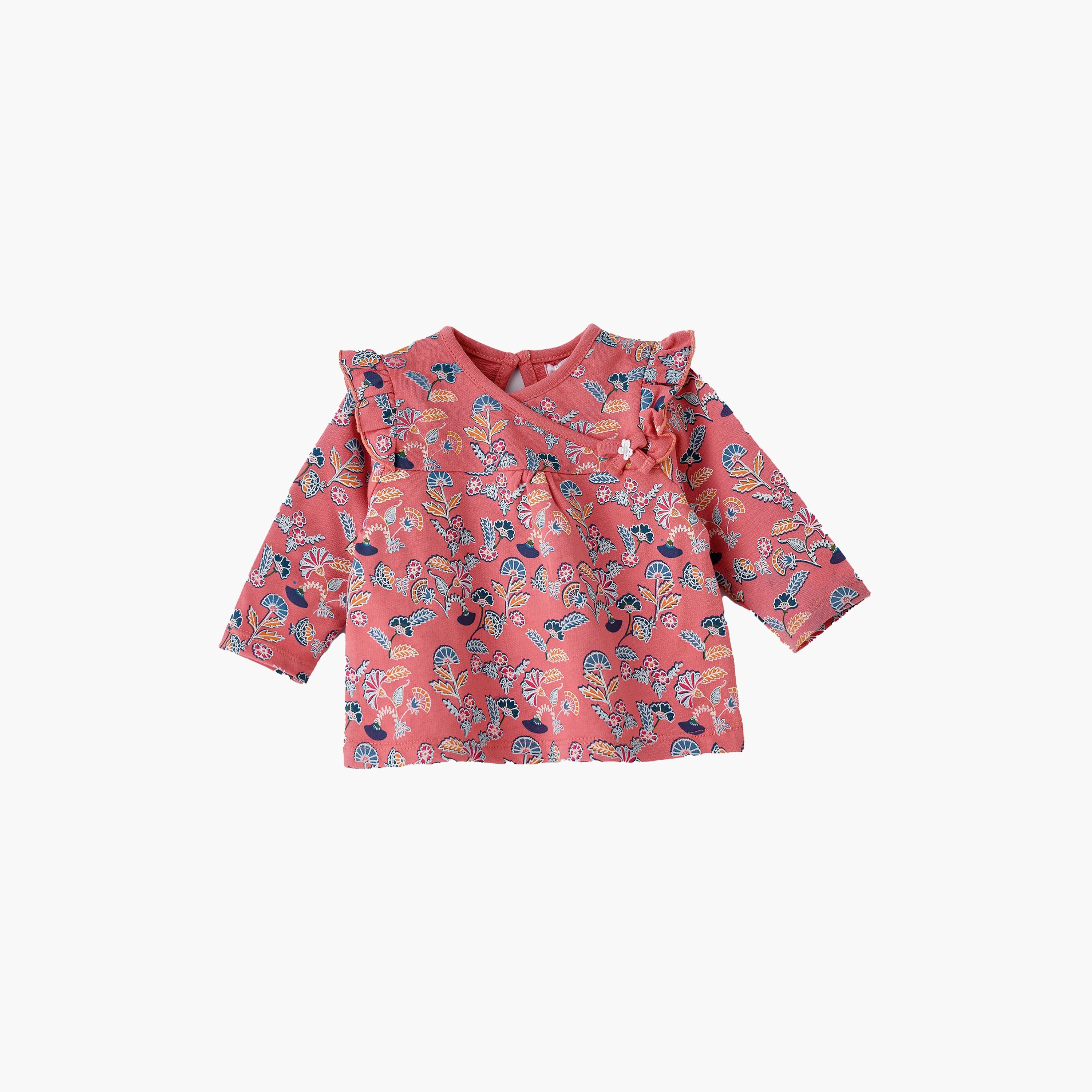 UniqKidz Floral Printed Long Sleeves Top-baby-girls-clothing-tshirts-image-1