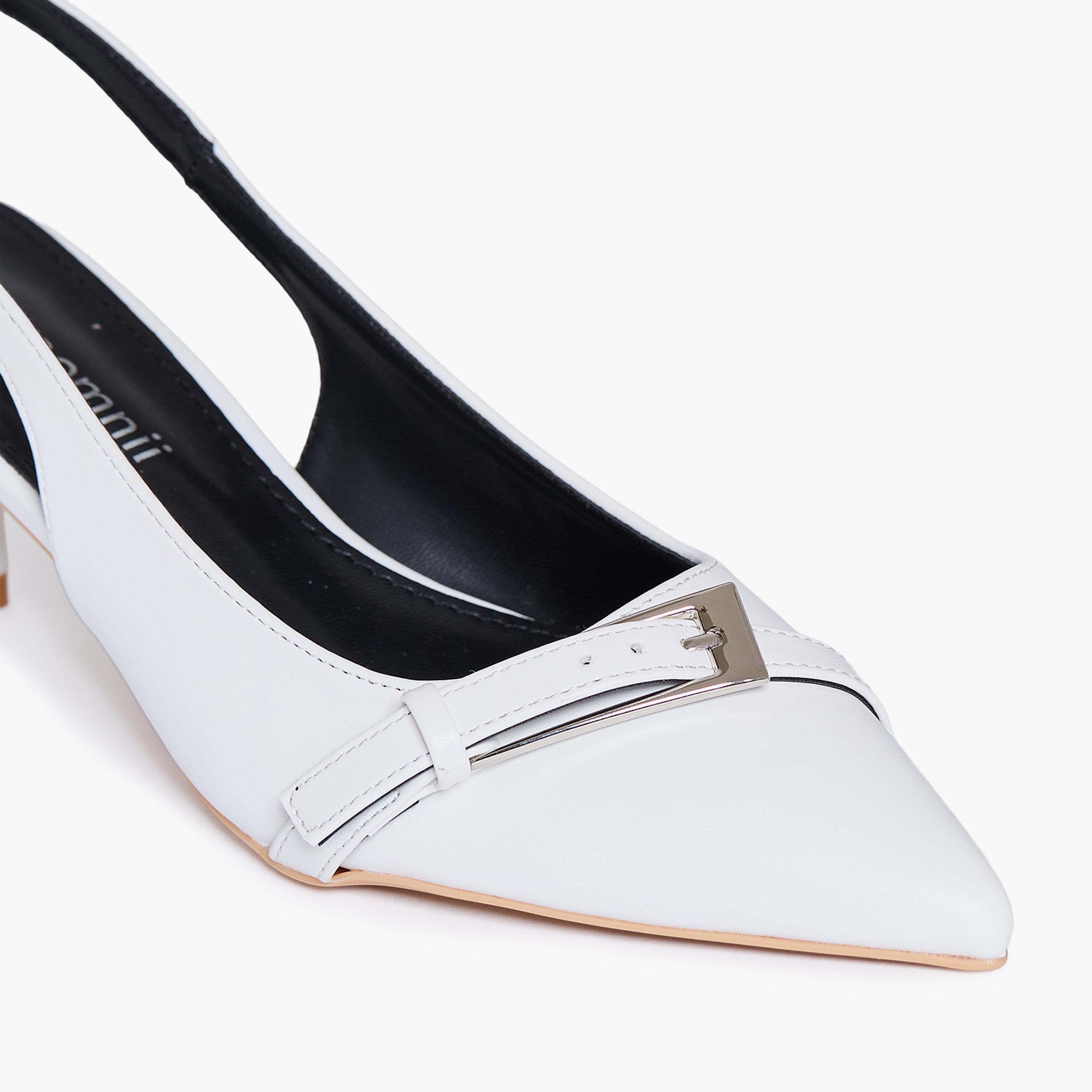 Geoomnii Women's Buckle Tia Stilettos Pumps | RJLJ130-2-WHITE-women-shoes-sandals-heeled-image-2