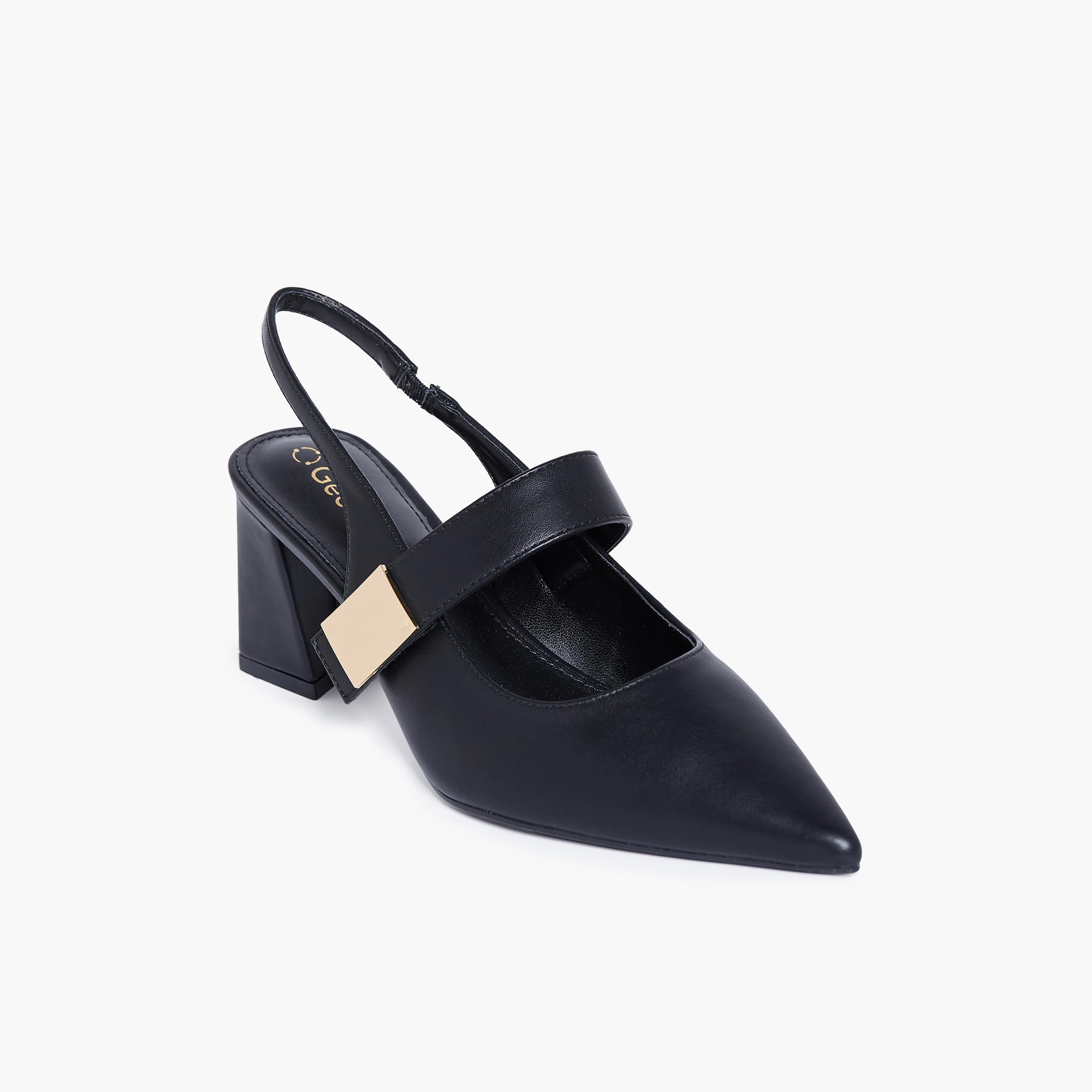 Geoomnii Women's Slip-On Dina Block Pumps | RJLJ166-1-BLACK-women-shoes-sandals-heeled-image-2