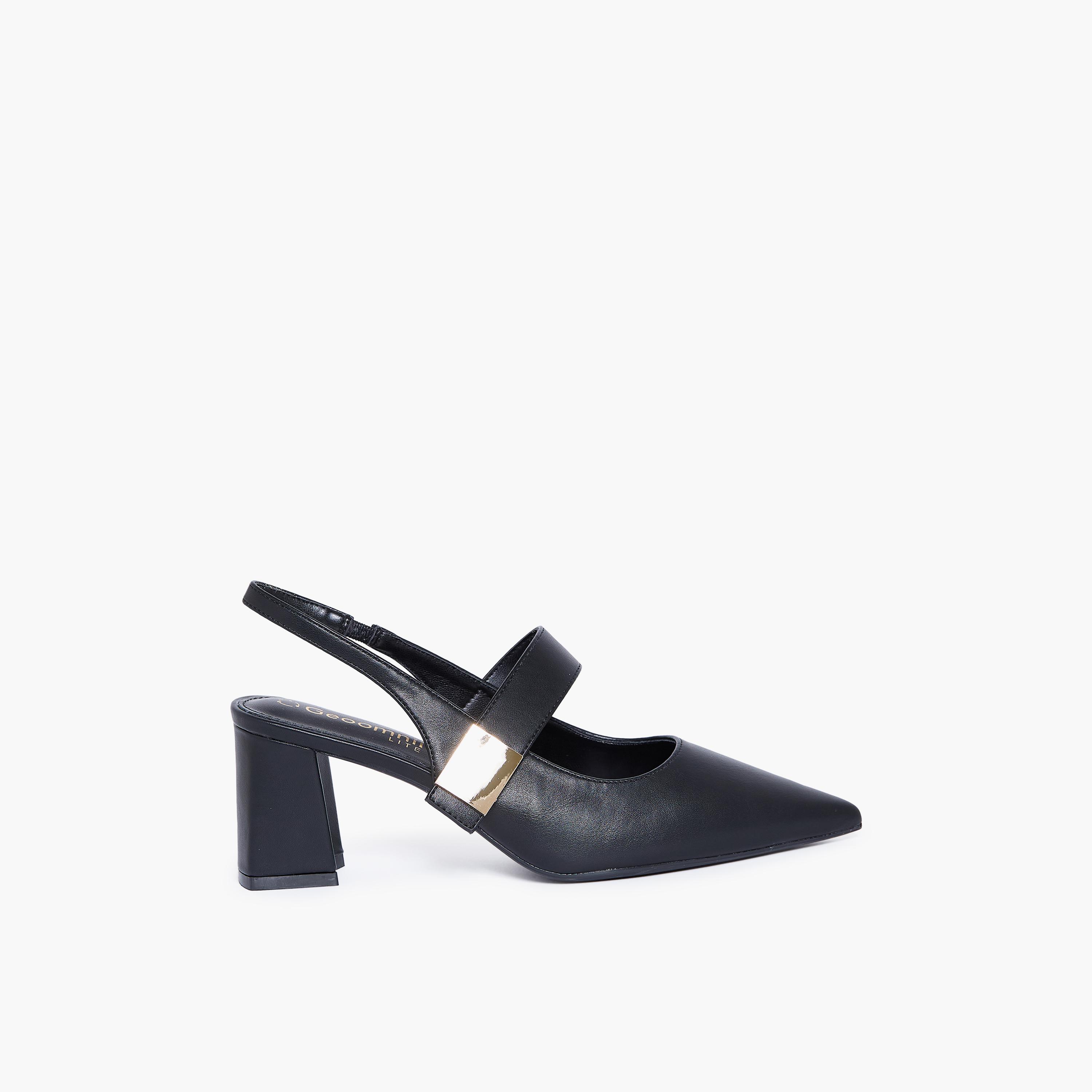 Geoomnii Women's Slip-On Dina Block Pumps | RJLJ166-1-BLACK-women-shoes-sandals-heeled-image-4