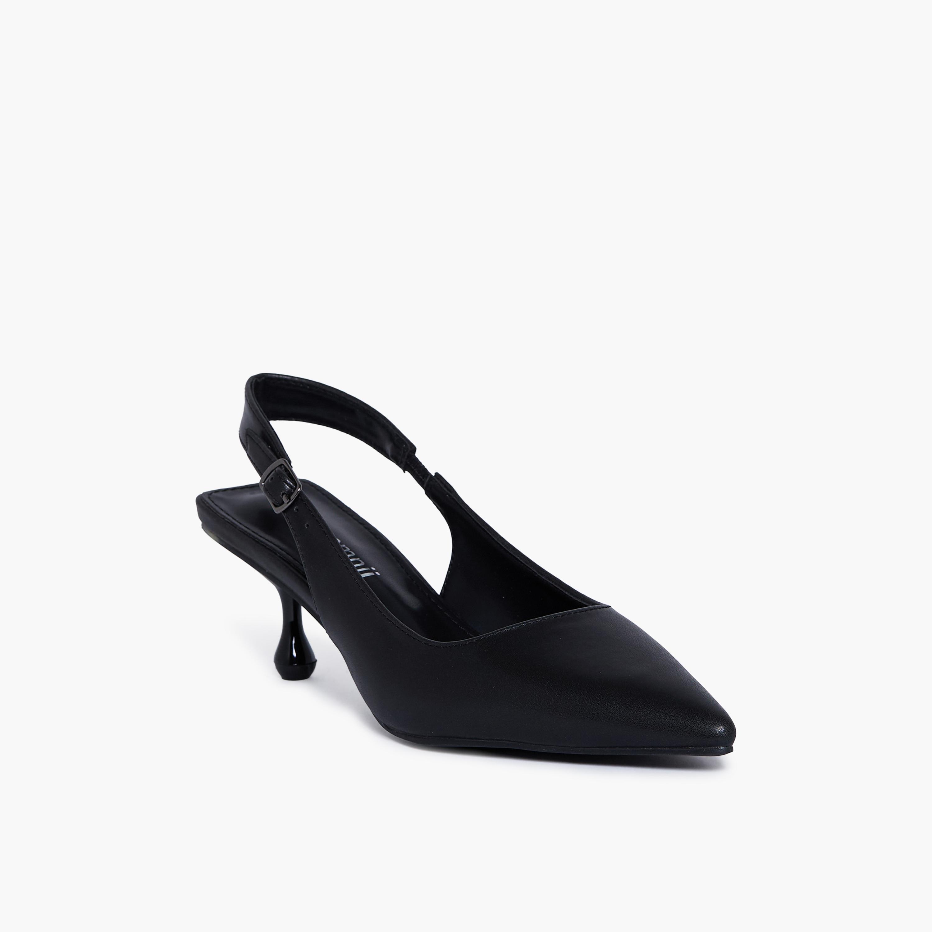 Geoomnii Women's Buckle Roman Stilettos Pumps | RJLJ168-1-BLACK-women-shoes-sandals-heeled-image-1