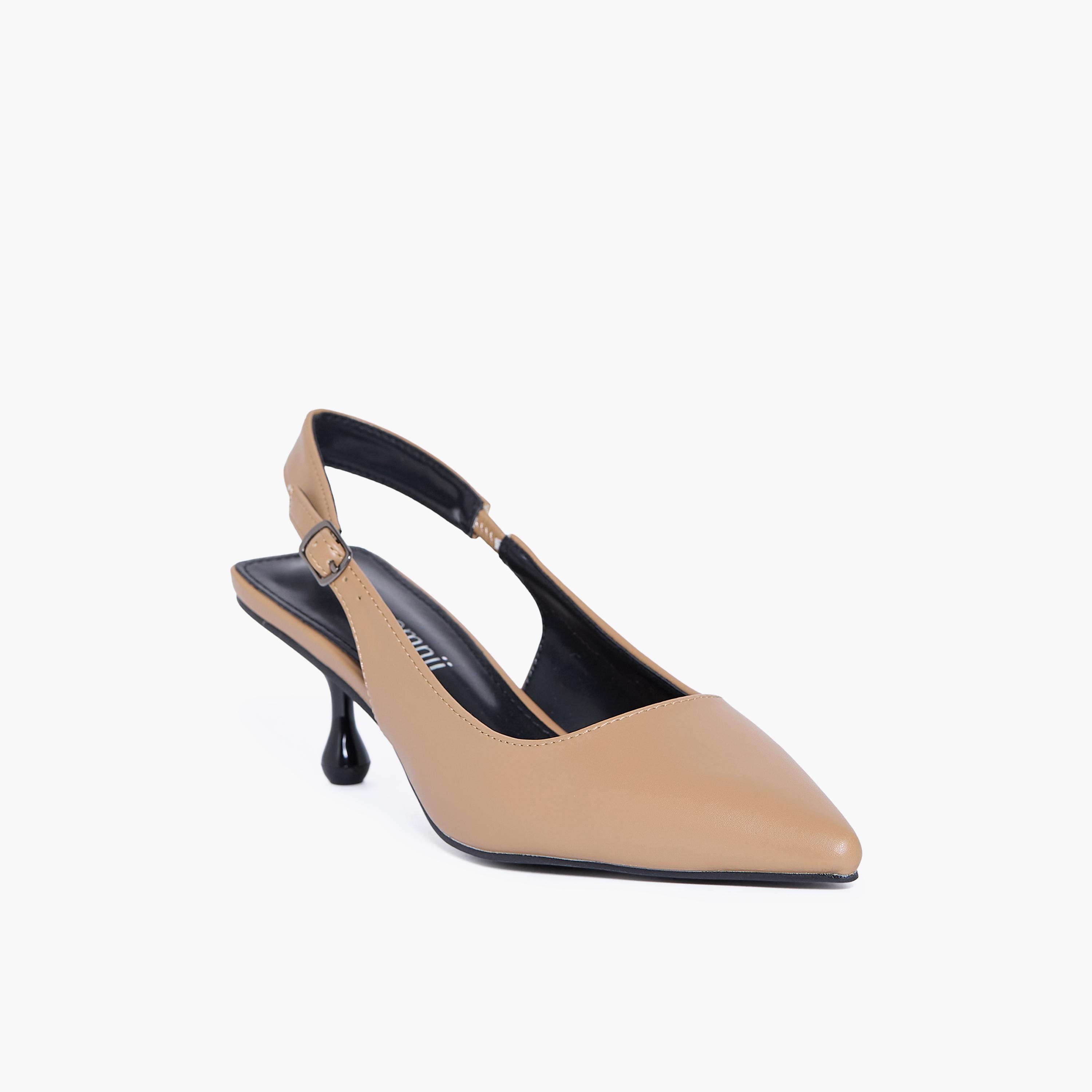 جيومني - حذاء ستيفان بكعب عالٍ مدبب وإبزيم للنساء | RJLJ168-1-OLIVE-women-shoes-sandals-heeled-image-1