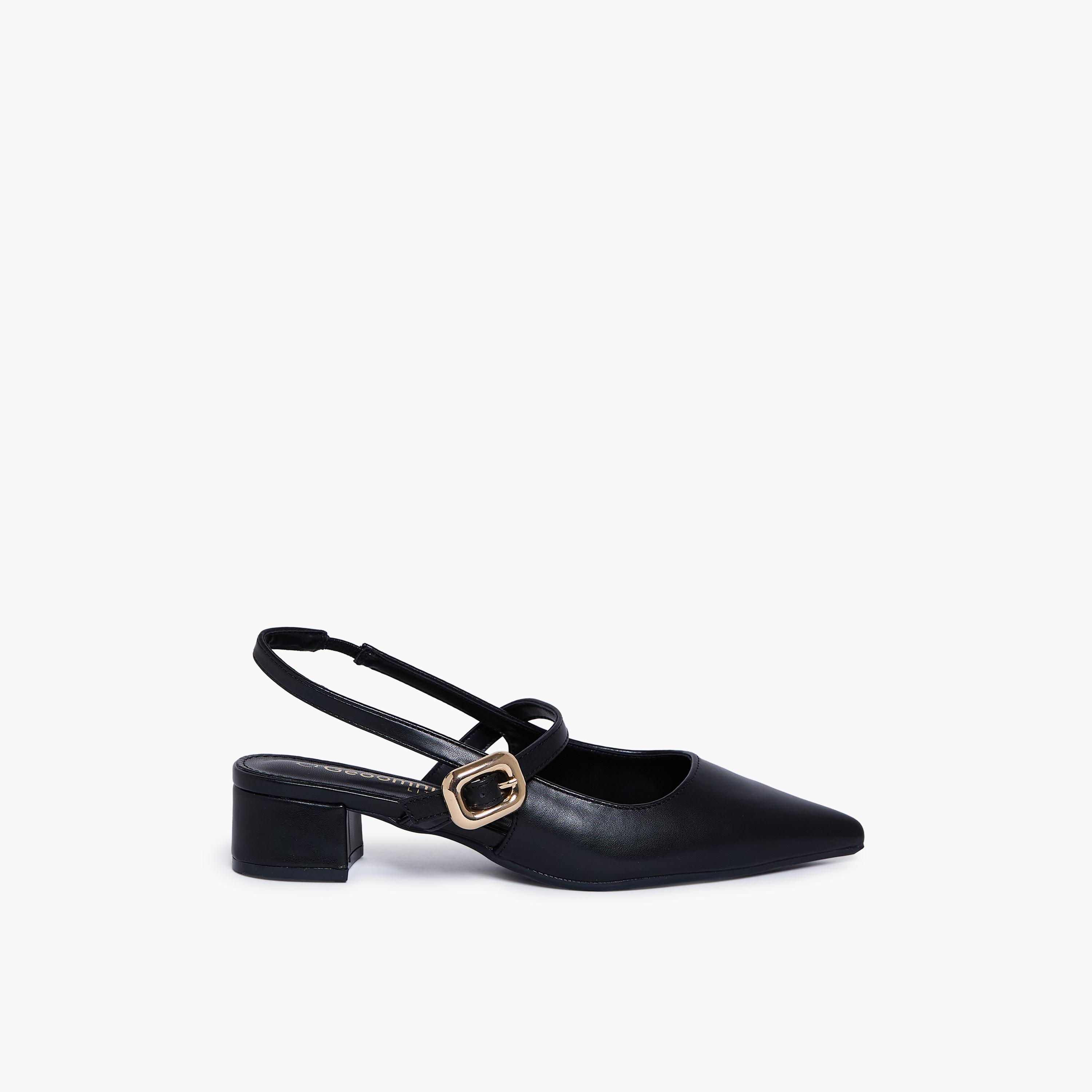 جيومني - حذاء بيدرو بلوك بكعب عالٍ وإبزيم للنساء | RJLJ189-1-BLACK-women-shoes-sandals-heeled-image-4