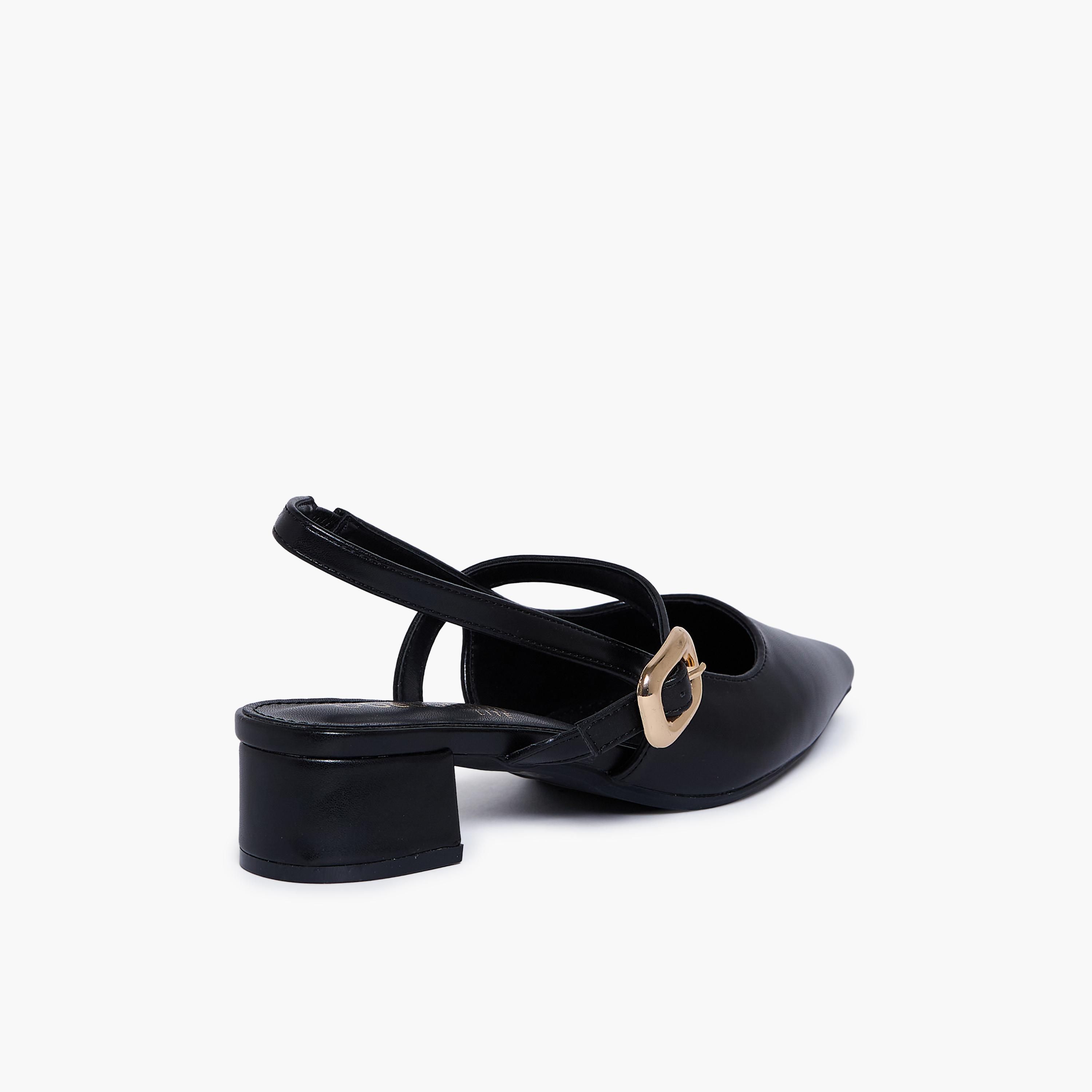 جيومني - حذاء بيدرو بلوك بكعب عالٍ وإبزيم للنساء | RJLJ189-1-BLACK-women-shoes-sandals-heeled-image-5