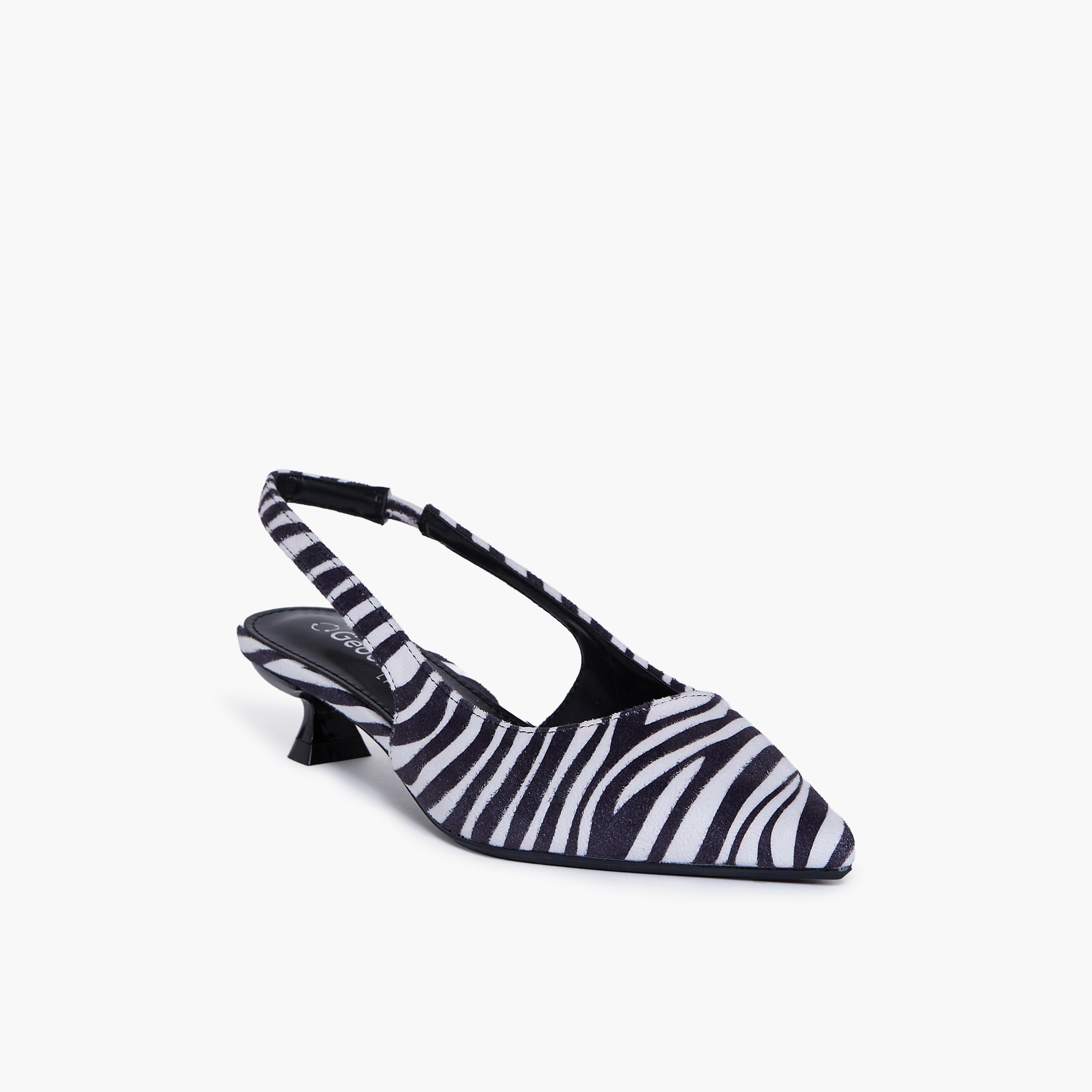 Geoomnii Women's Slip-On Leon Kitten Pumps | RJM381-1-ZEBRA-women-shoes-sandals-heeled-image-1