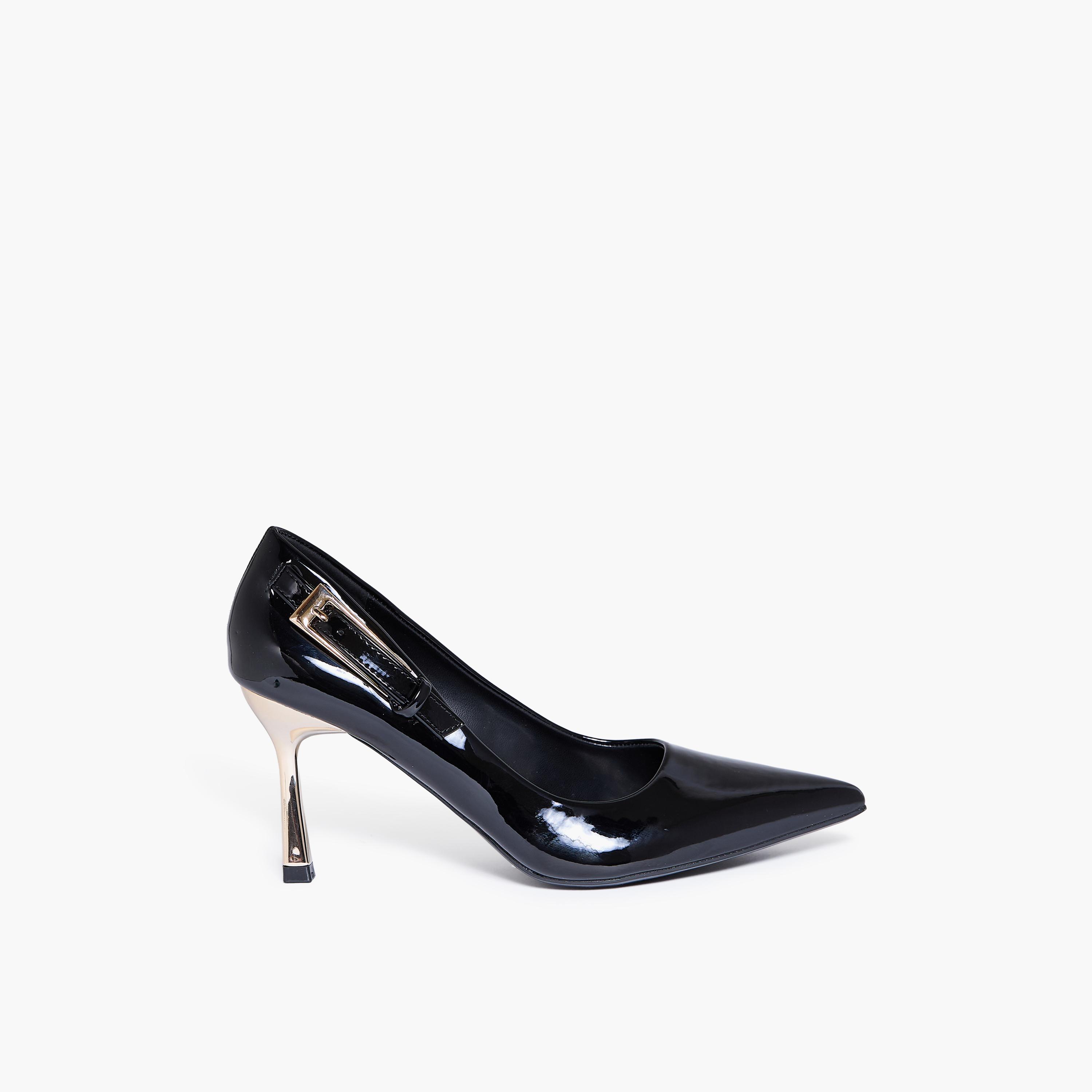 جيومني - حذاء زين سهل الارتداء بكعب عالٍ رفيع للنساء | RJMM1-02-BLACK-women-shoes-sandals-heeled-image-4