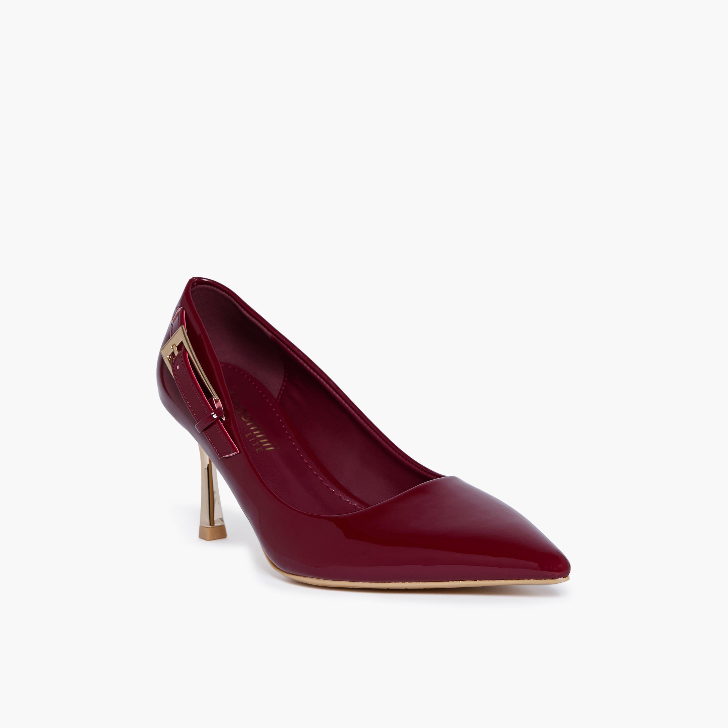 جيومني - حذاء زيكس سهل الارتداء بكعب عالٍ رفيع للنساء | RJMM1-02-WINE-women-shoes-heels-image-1