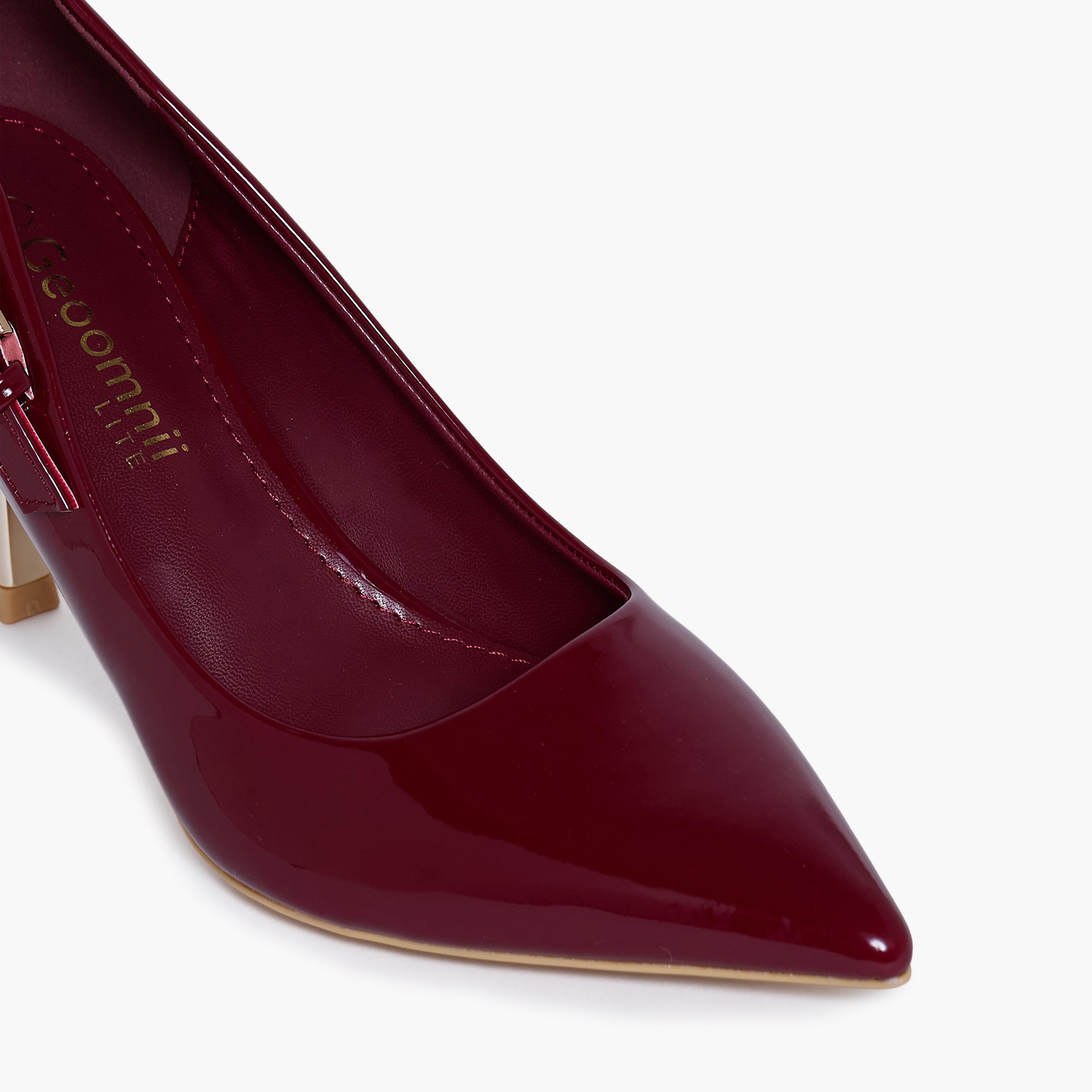 جيومني - حذاء زيكس سهل الارتداء بكعب عالٍ رفيع للنساء | RJMM1-02-WINE-women-shoes-heels-image-2