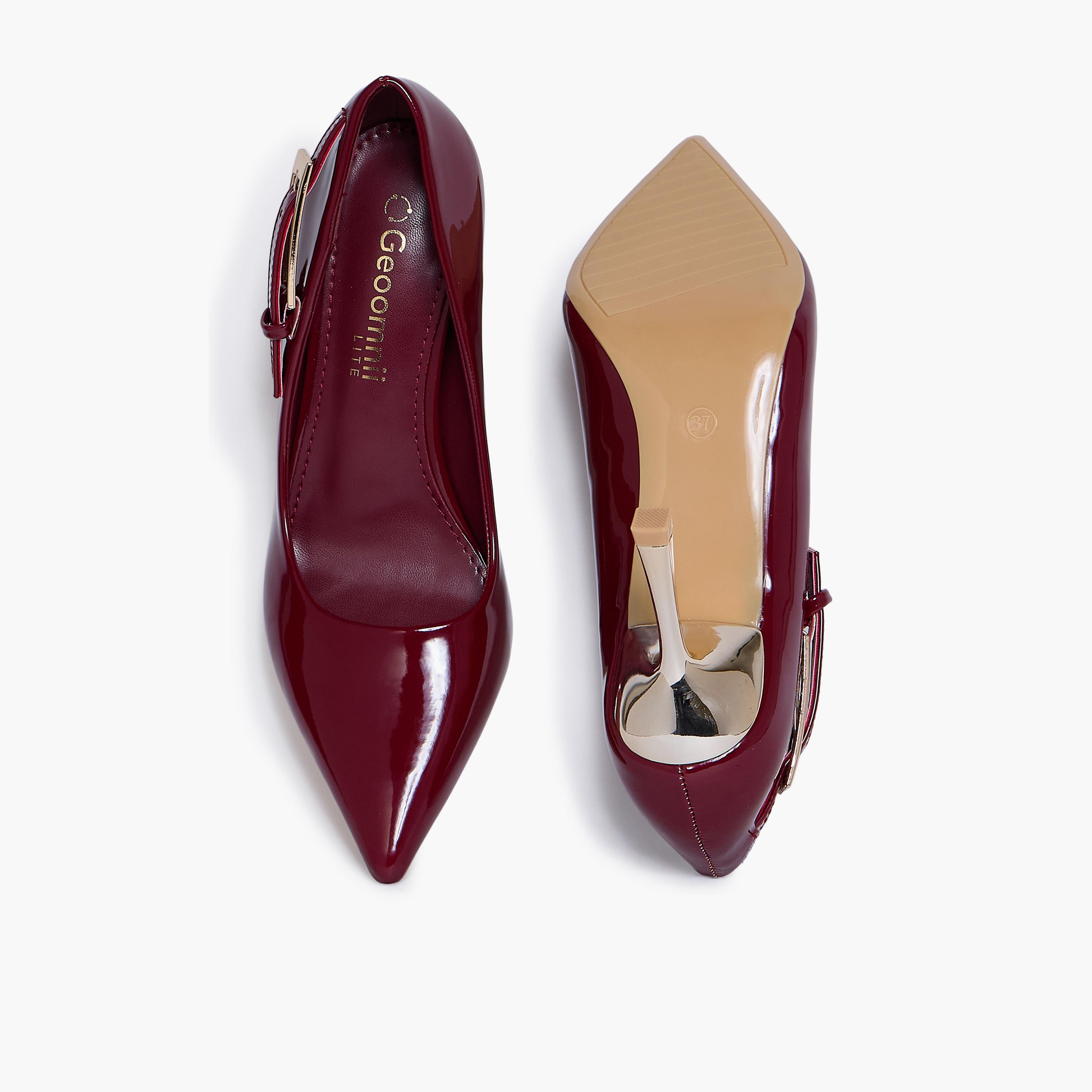 جيومني - حذاء زيكس سهل الارتداء بكعب عالٍ رفيع للنساء | RJMM1-02-WINE-women-shoes-heels-image-3
