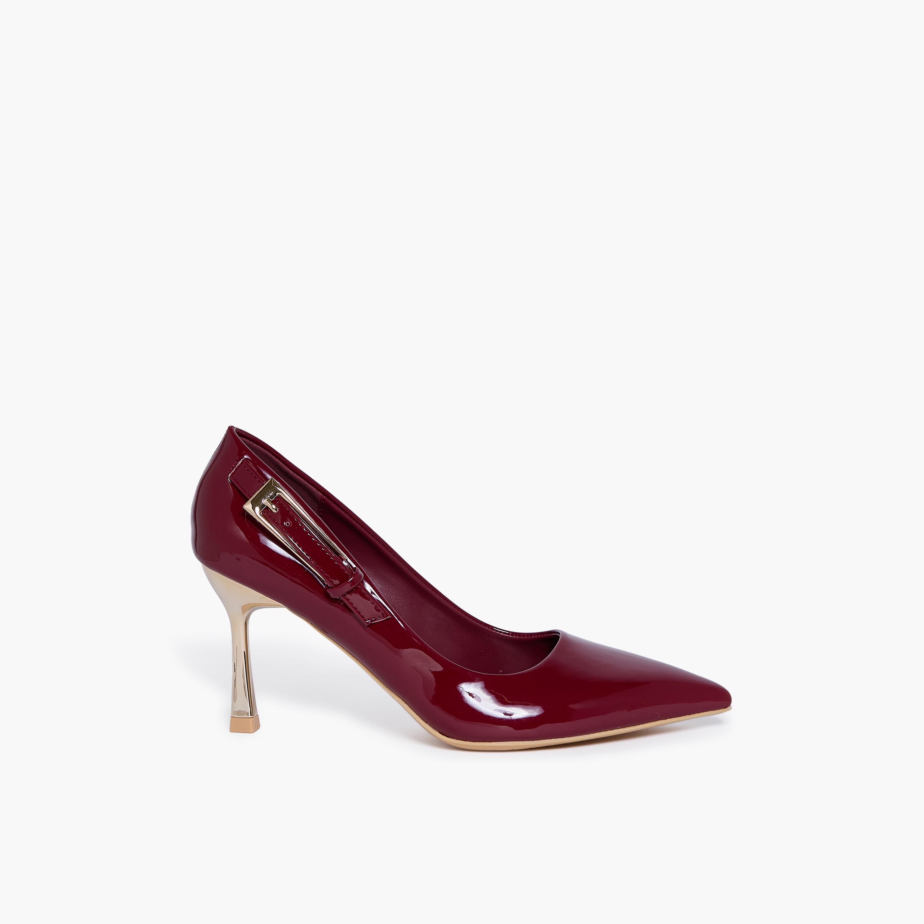 جيومني - حذاء زيكس سهل الارتداء بكعب عالٍ رفيع للنساء | RJMM1-02-WINE-women-shoes-heels-image-4