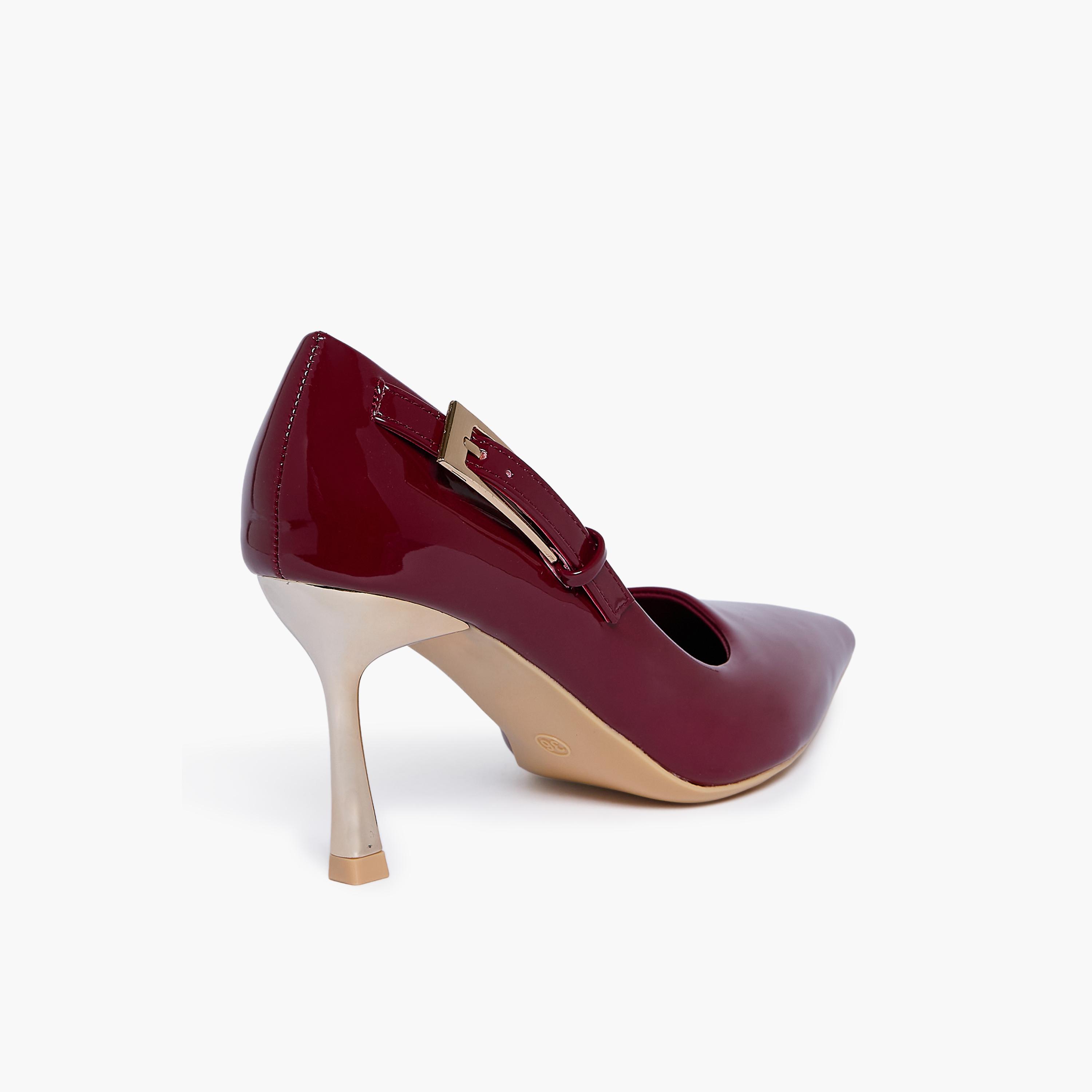 جيومني - حذاء زيكس سهل الارتداء بكعب عالٍ رفيع للنساء | RJMM1-02-WINE-women-shoes-heels-image-5