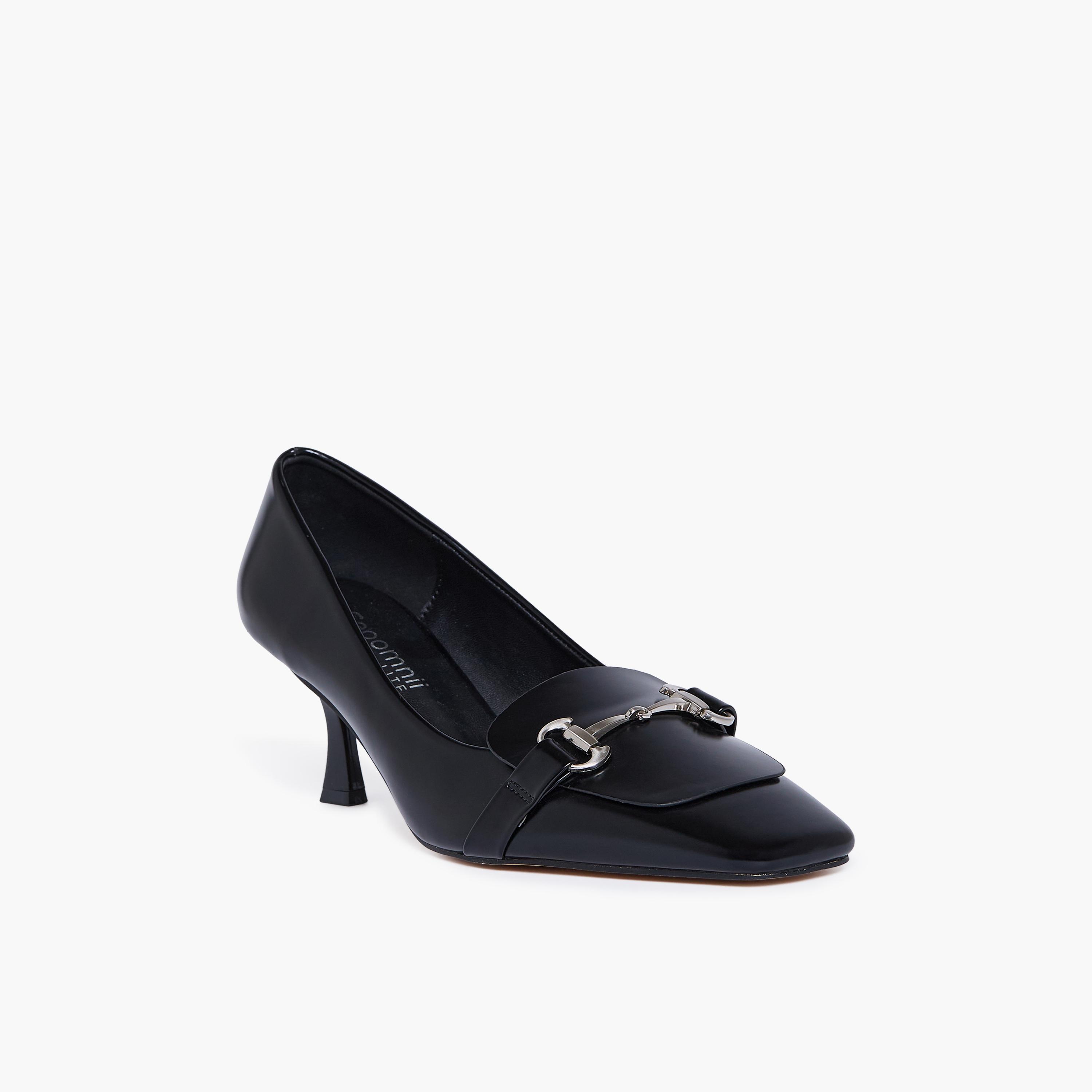 جيومني - حذاء هايز بكعب عالٍ سهل الارتداء للنساء | RJZSF113-1-BLACK-women-shoes-heels-image-1