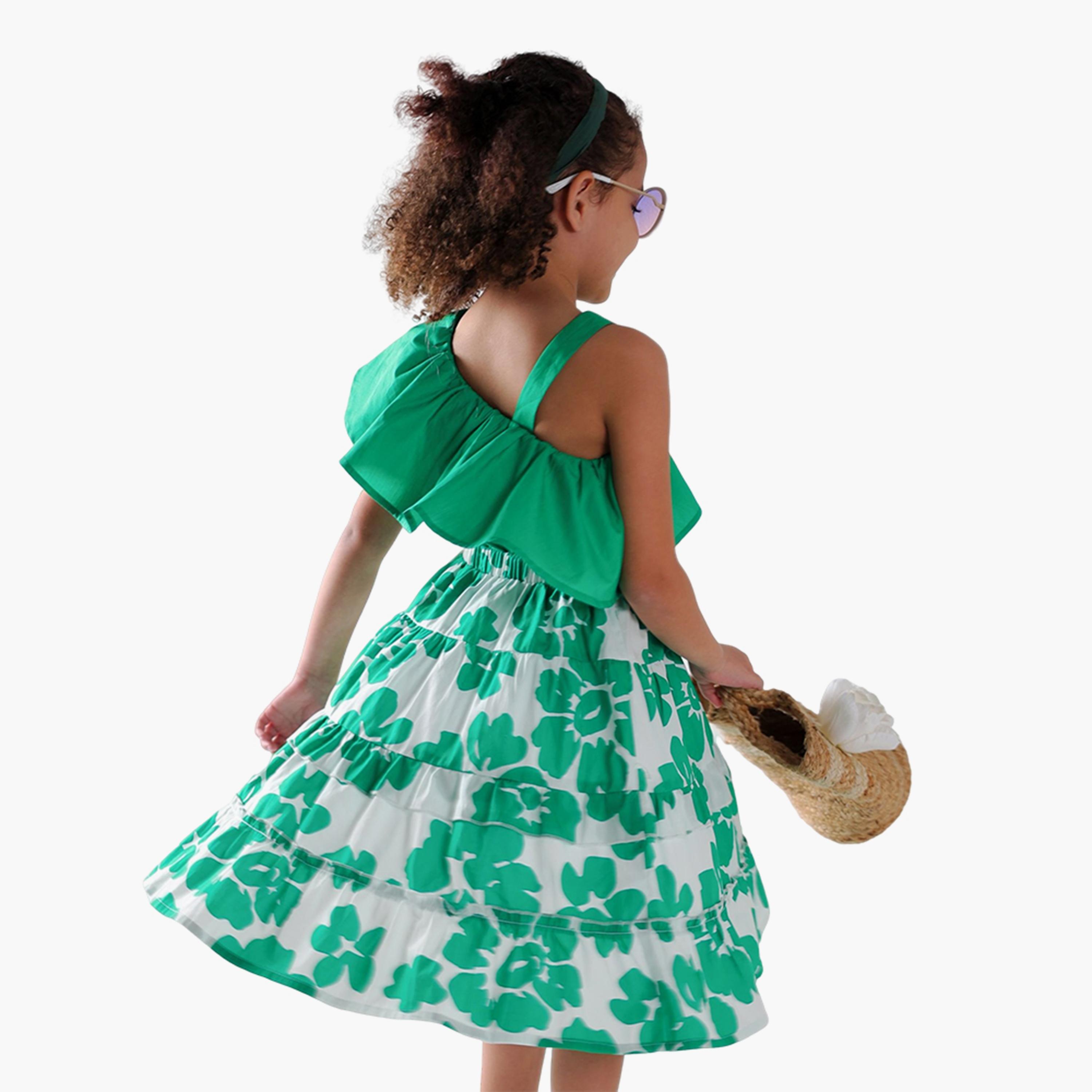 AIKO 2-Piece Floral Printed Sleeveless Top with Skirts Set-girls-clothing-setsandcoords-image-4