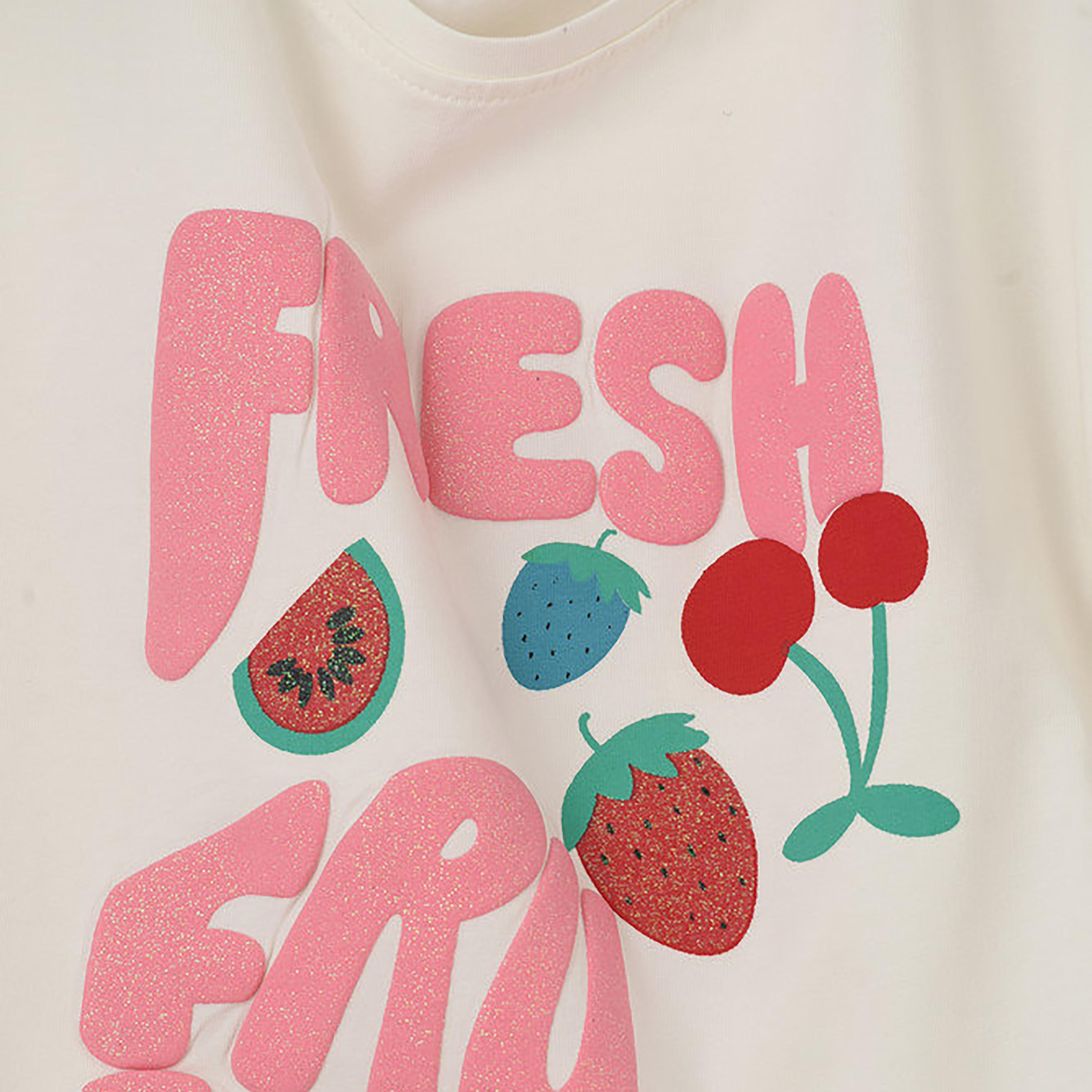 UniqKidz Cotton Short Sleeves Fresh Fruits Graphic T-Shirt-girls-clothing-tshirts-image-4