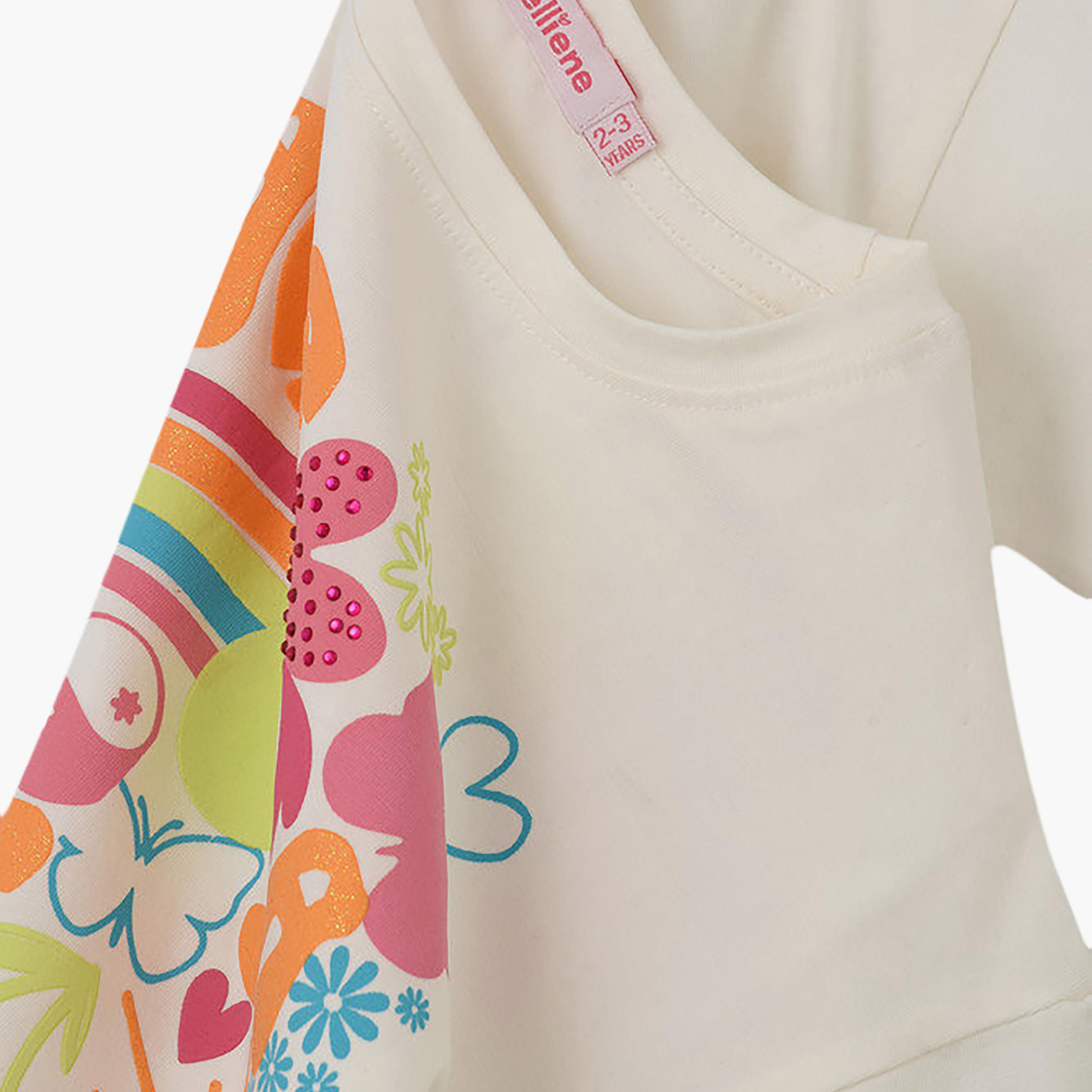 UniqKidz Cotton Short Have A Nice Day Truck Graphic T-Shirt-girls-clothing-tshirts-image-3