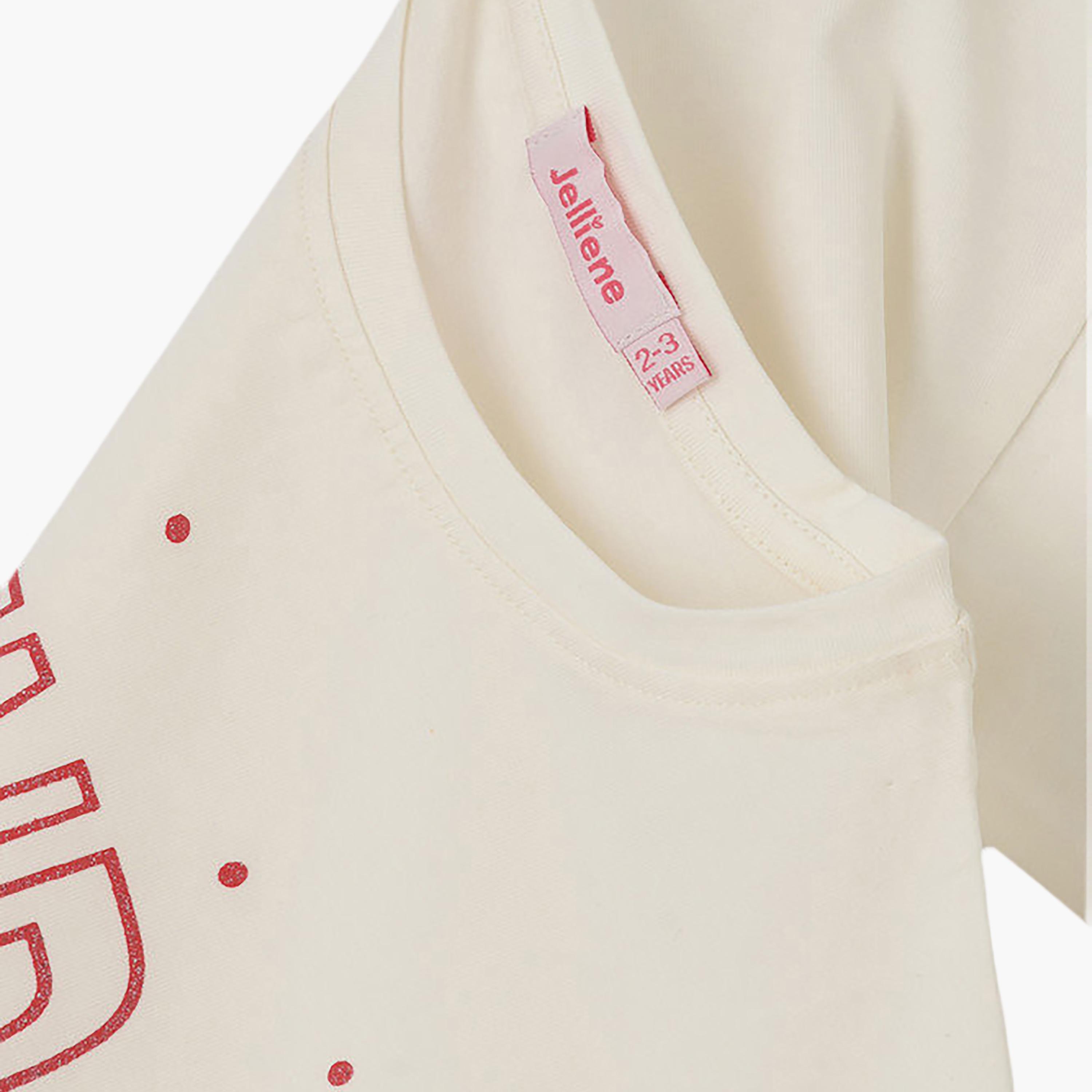 UniqKidz Cotton Short Sleeves Be Kind Graphic T-Shirt-girls-clothing-tshirts-image-3