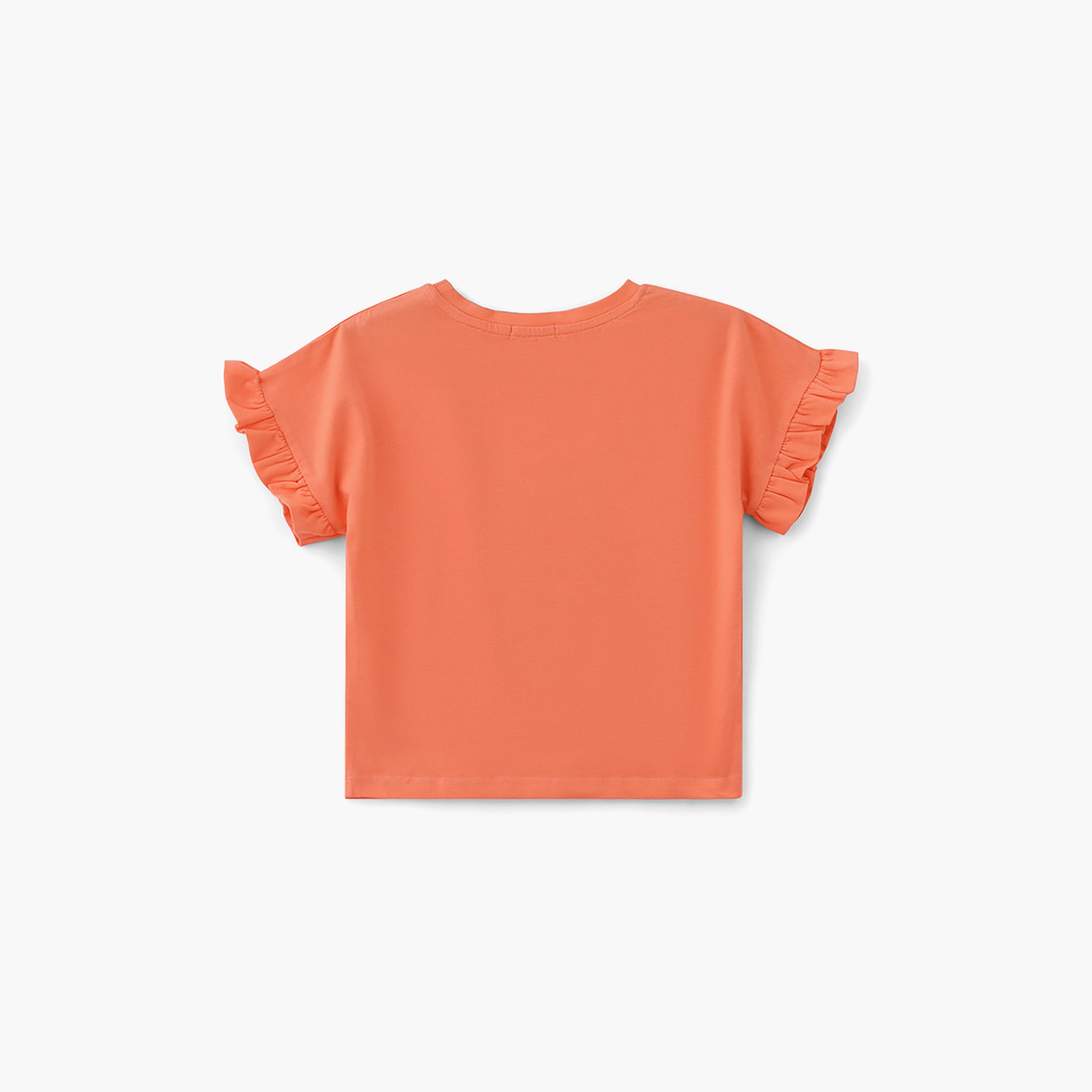 UniqKidz Short Ruffle Sleeves Flower Printed Top-girls-clothing-blousesandshirts-image-2