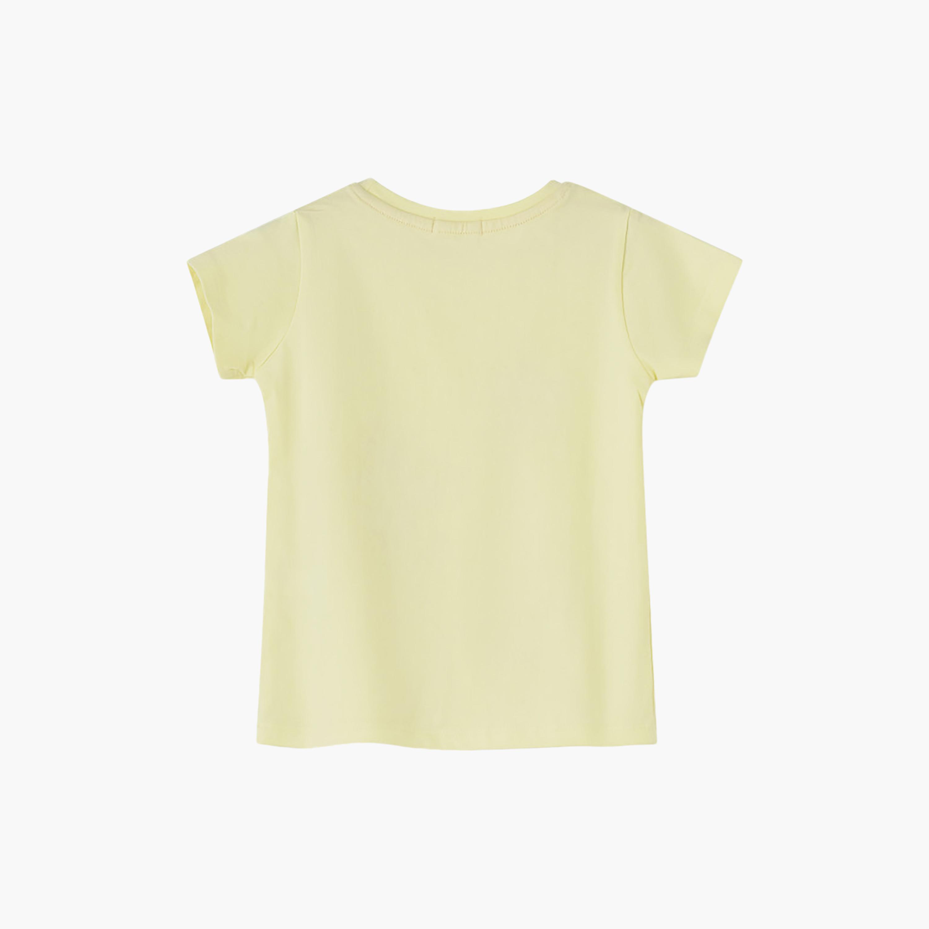 تيشرت بأكمام قصيرة بنقشة زهور من يونيكيدز-girls-clothing-tshirts-image-2