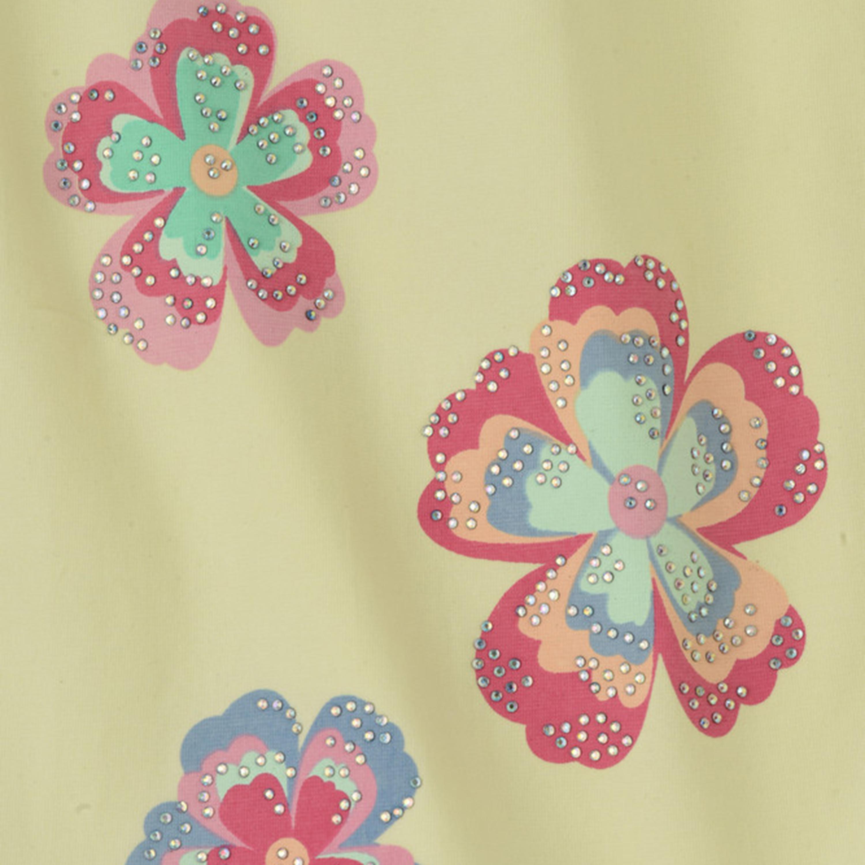 تيشرت بأكمام قصيرة بنقشة زهور من يونيكيدز-girls-clothing-tshirts-image-3