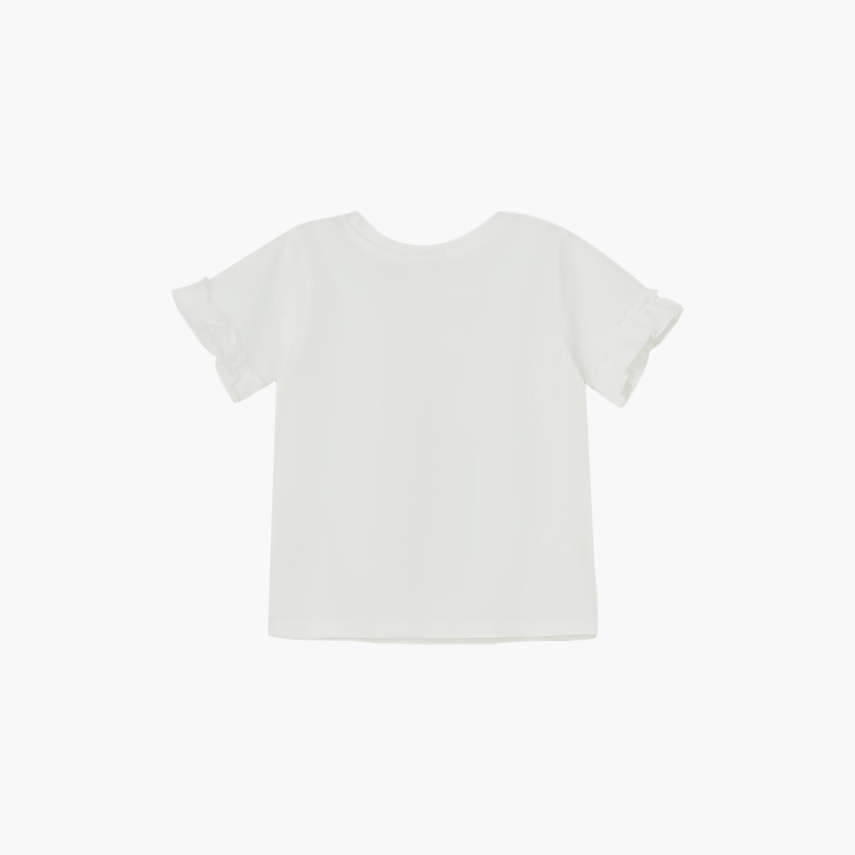 تيشرت بأكمام قصيرة مطرز من يونيكيدز-girls-clothing-tshirts-image-2
