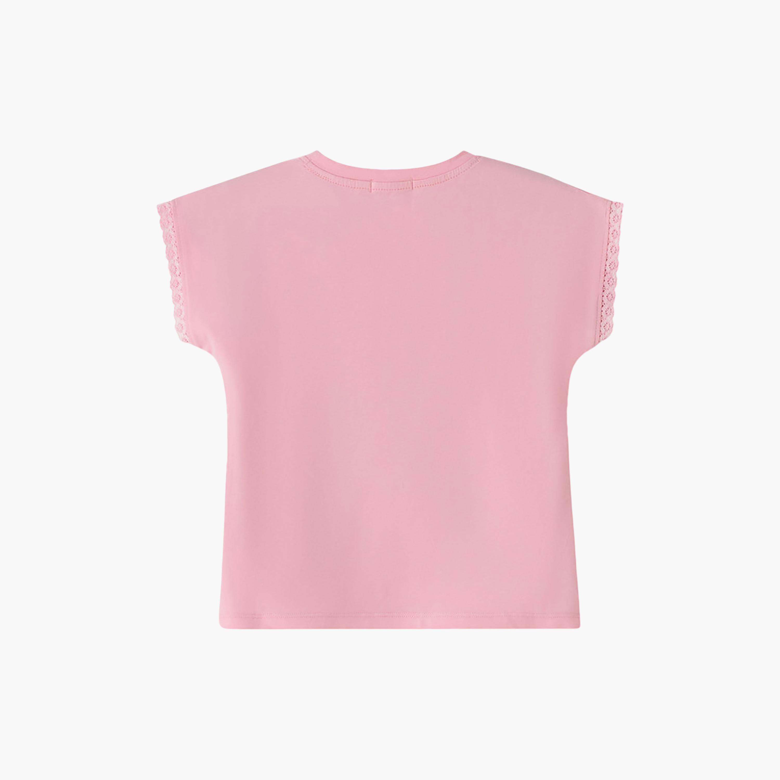 تيشرت بأكمام قصيرة بطبعة جرافيك من يونيكيدز-girls-clothing-tshirts-image-2