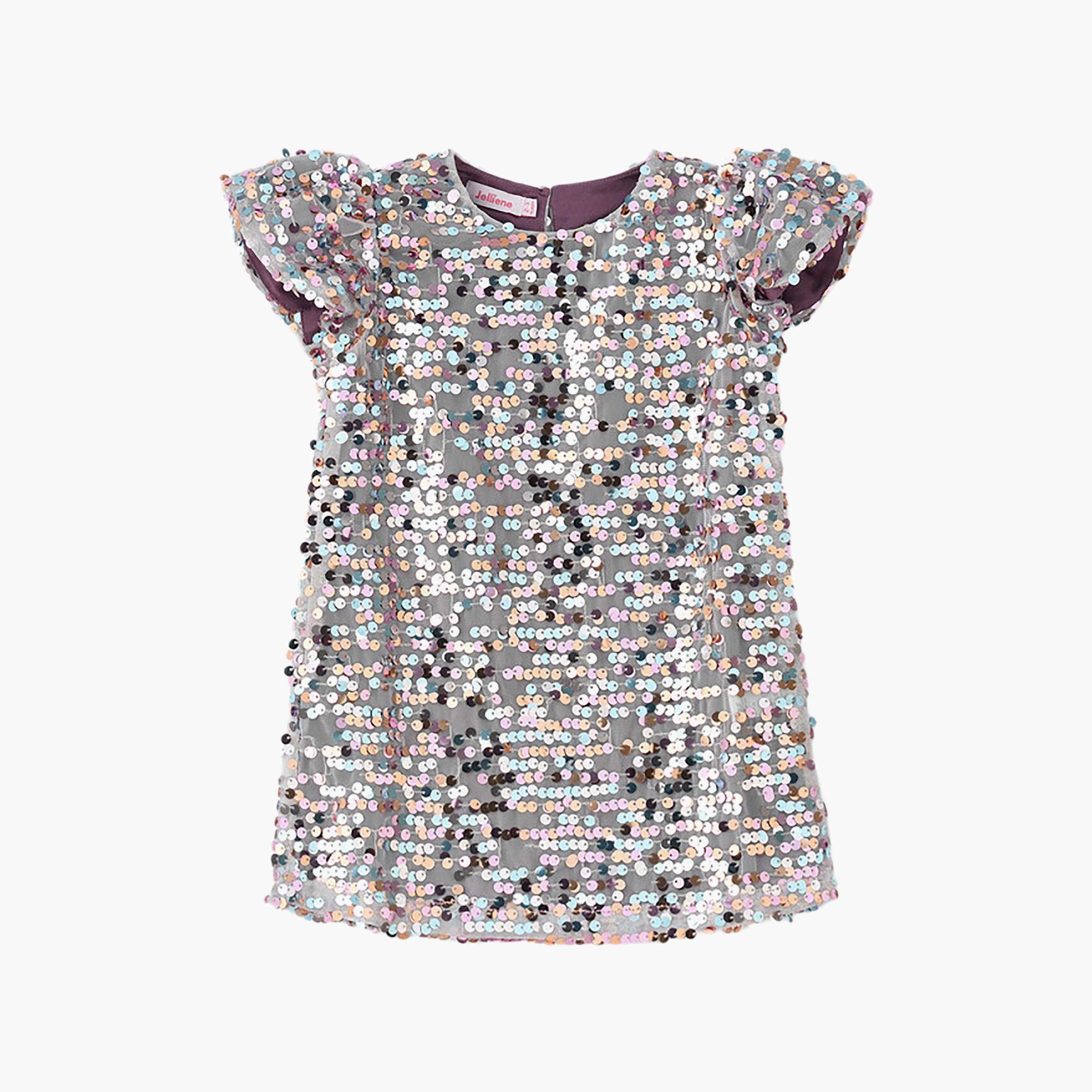 فستان قطن بلمعة وأكمام قصيرة من يونيكيدز-girls-clothing-dressesandjumpsuits-image-1