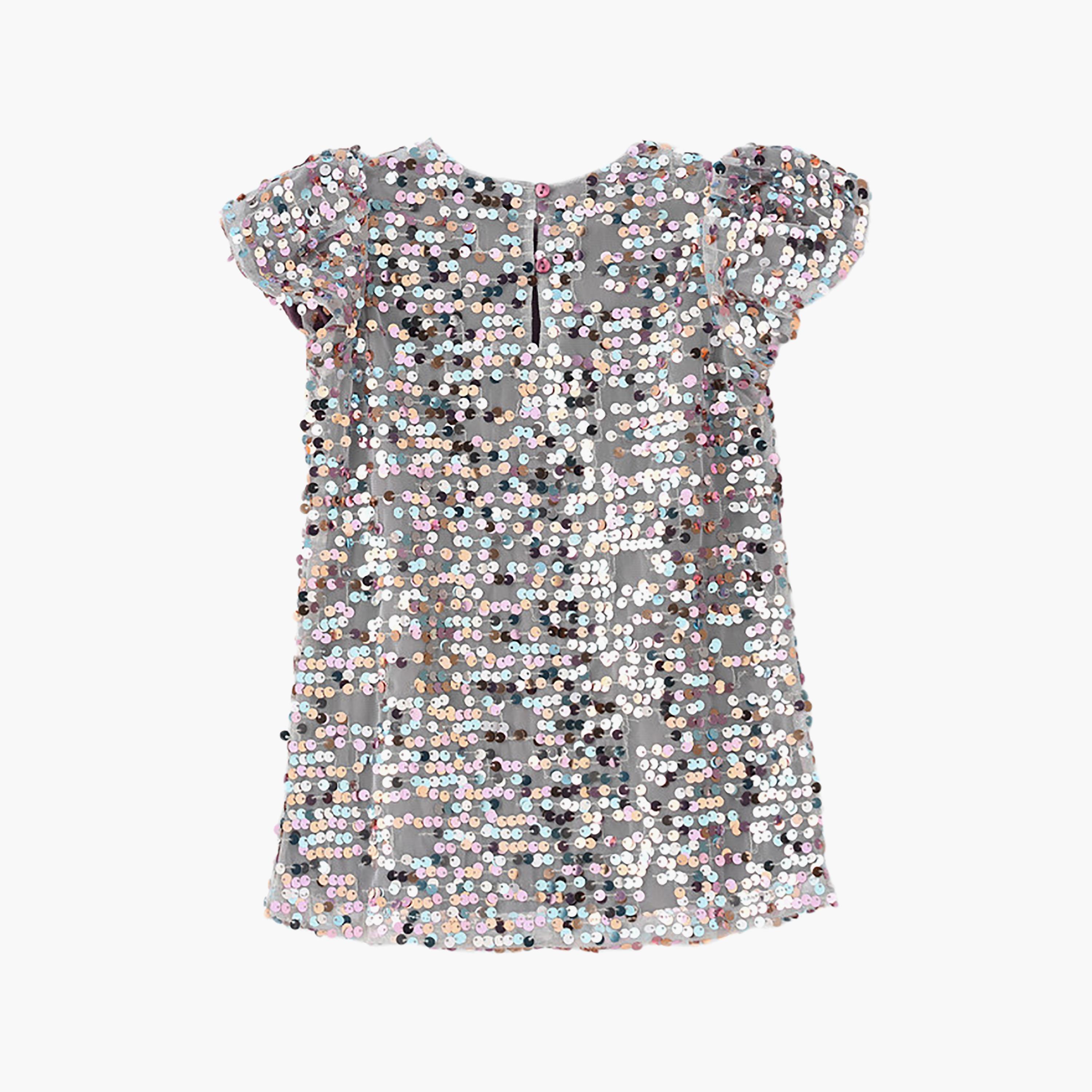 فستان قطن بلمعة وأكمام قصيرة من يونيكيدز-girls-clothing-dressesandjumpsuits-image-2
