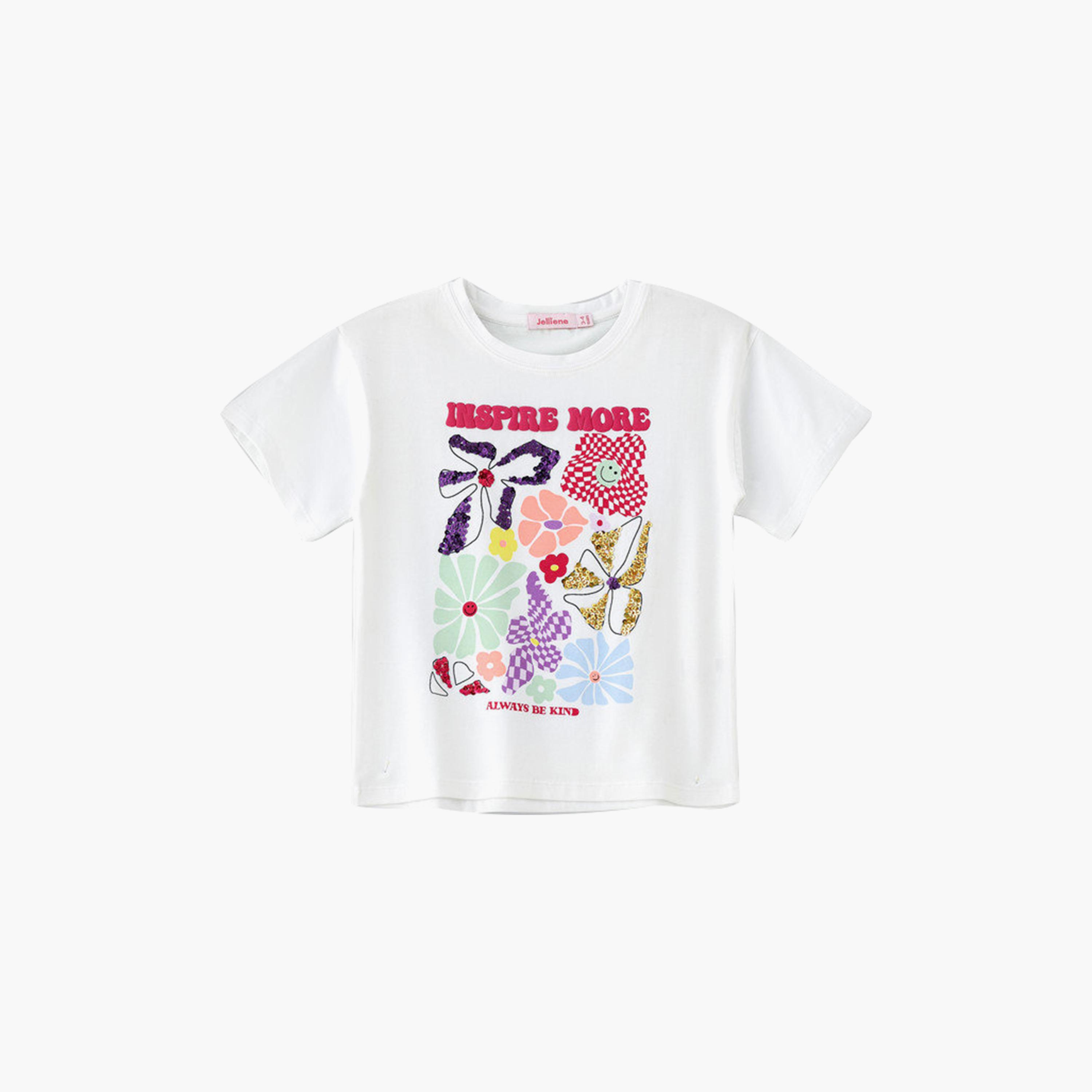 UniqKidz Cotton Short Sleeves Embroidered T-Shirt-girls-clothing-tshirts-image-1