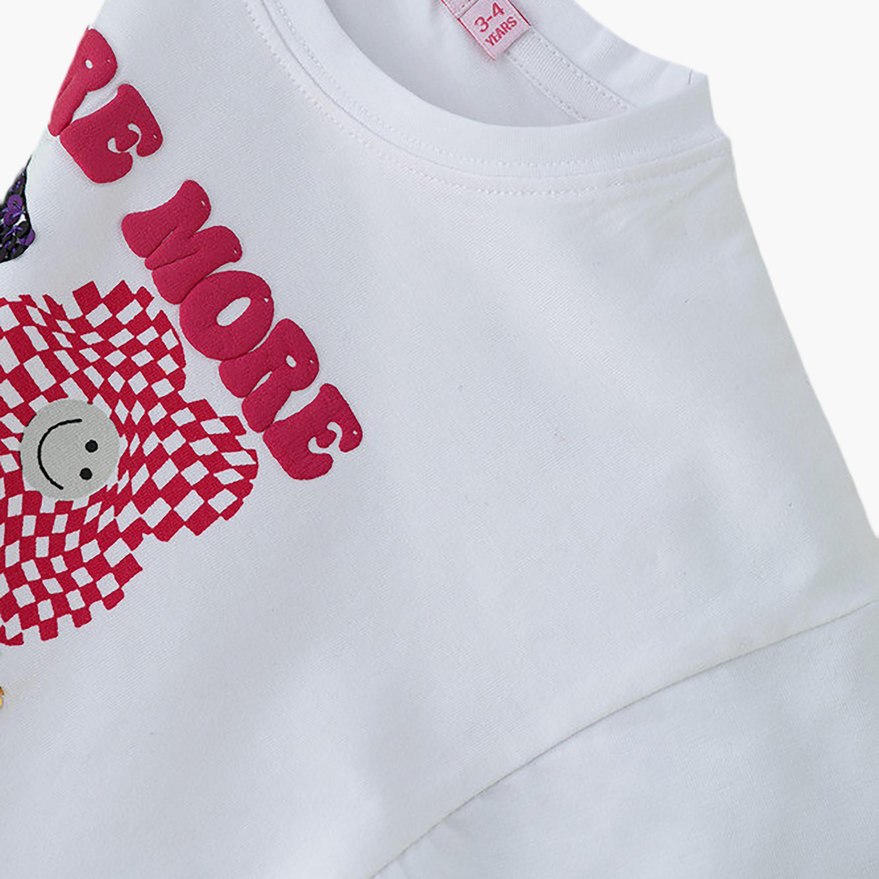 UniqKidz Cotton Short Sleeves Embroidered T-Shirt-girls-clothing-tshirts-image-3