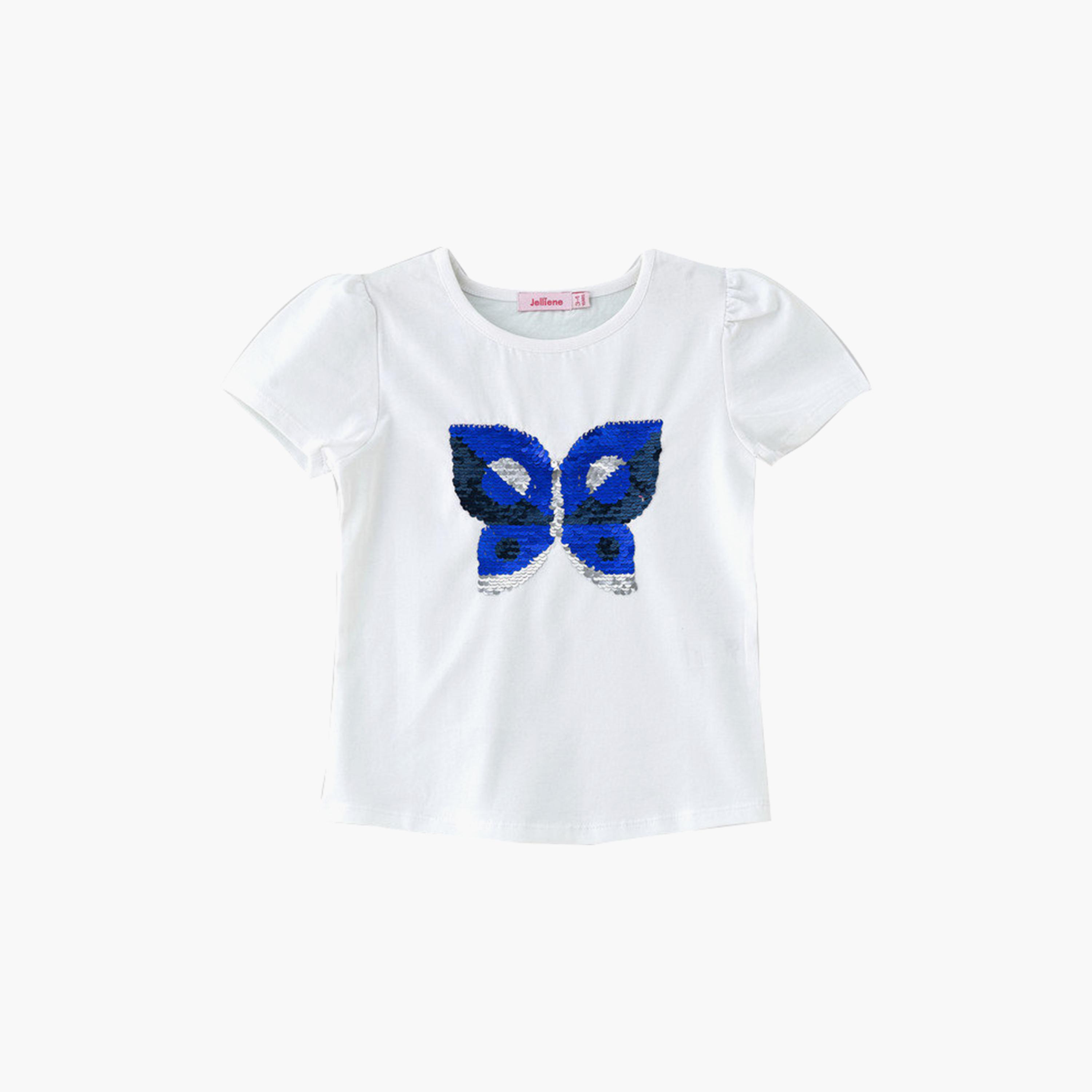 UniqKidz Cotton Short Sleeves Butterfly Embellished T-Shirt-girls-clothing-tshirts-image-1