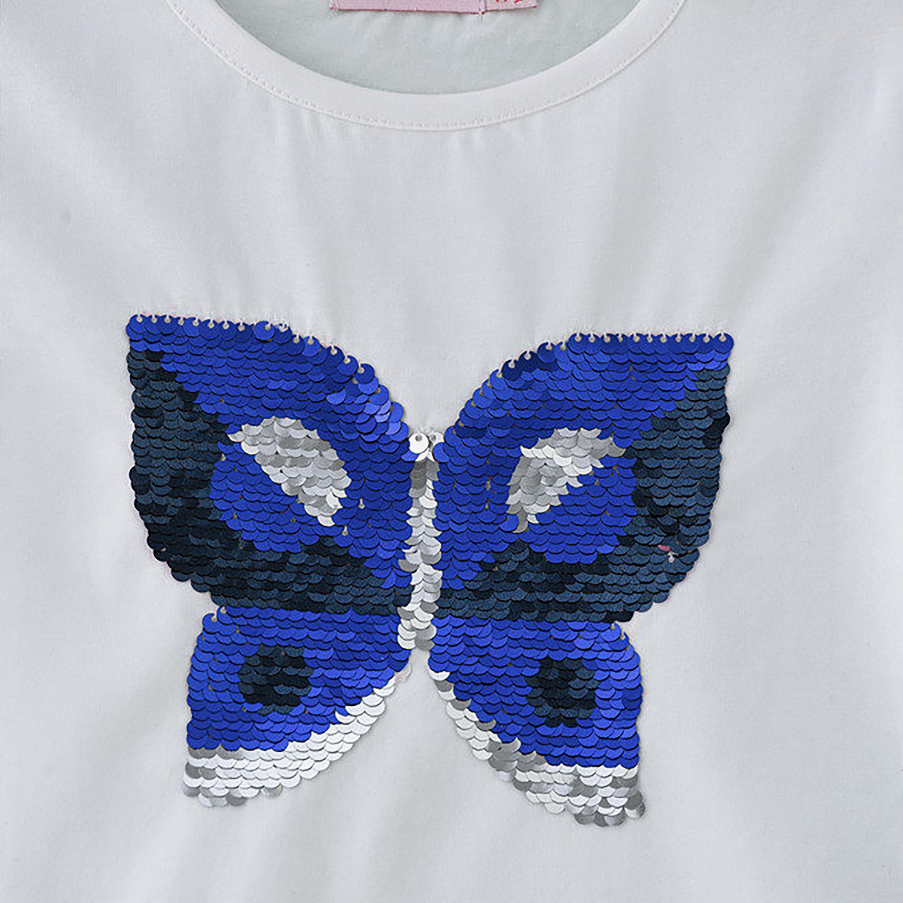 UniqKidz Cotton Short Sleeves Butterfly Embellished T-Shirt-girls-clothing-tshirts-image-4