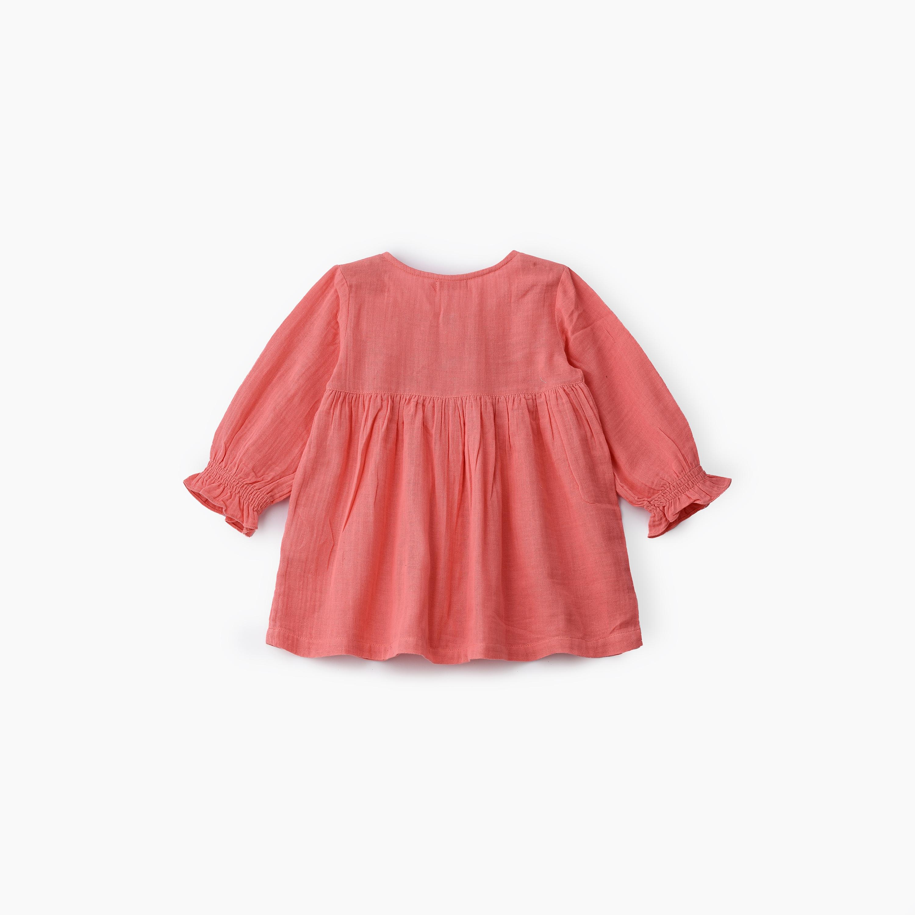 UniqKidz Solid Long Sleeves Dress-girls-clothing-dressesandjumpsuits-image-2