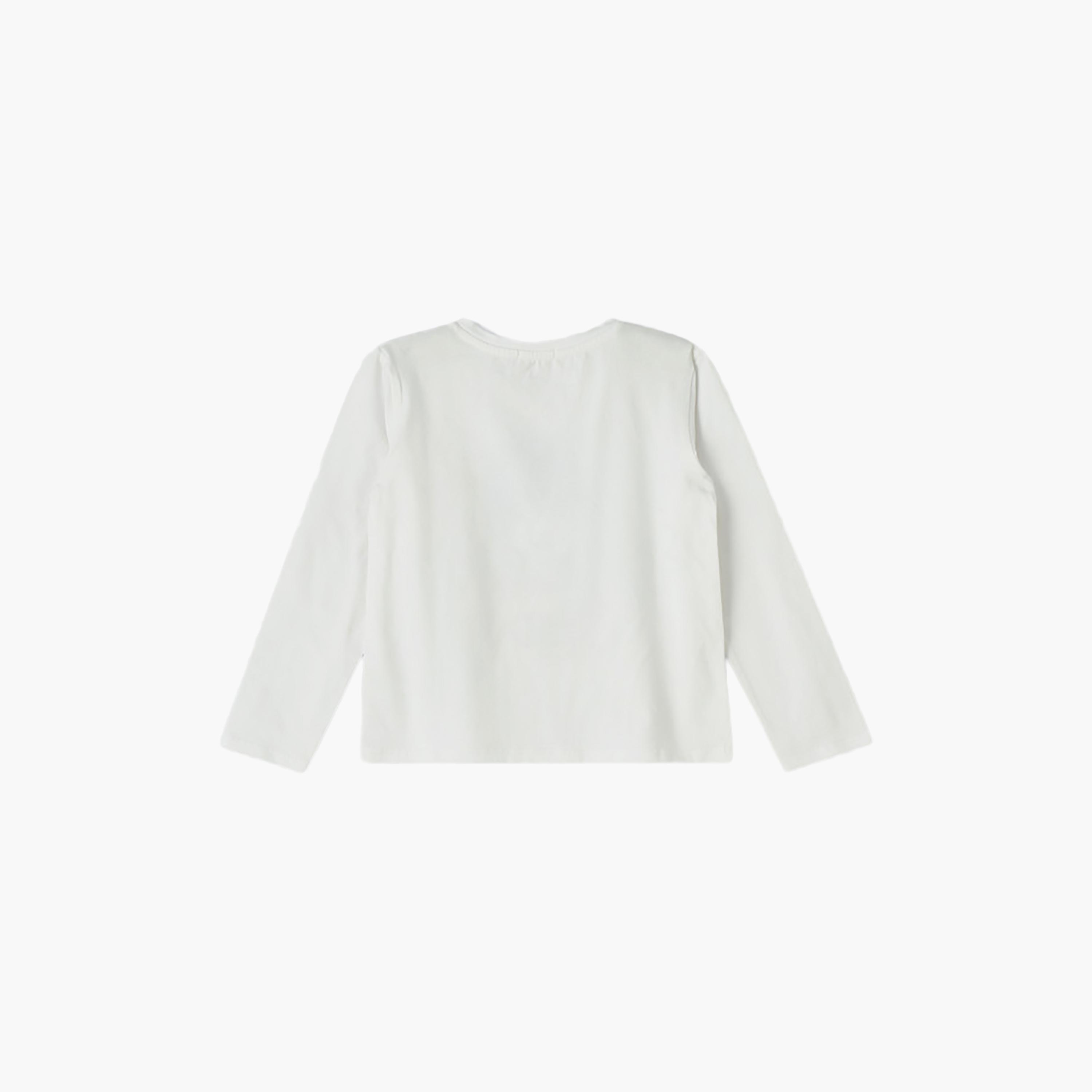 تيشرت بأكمام طويلة بطبعة جرافيك من يونيكيدز-girls-clothing-tshirts-image-2