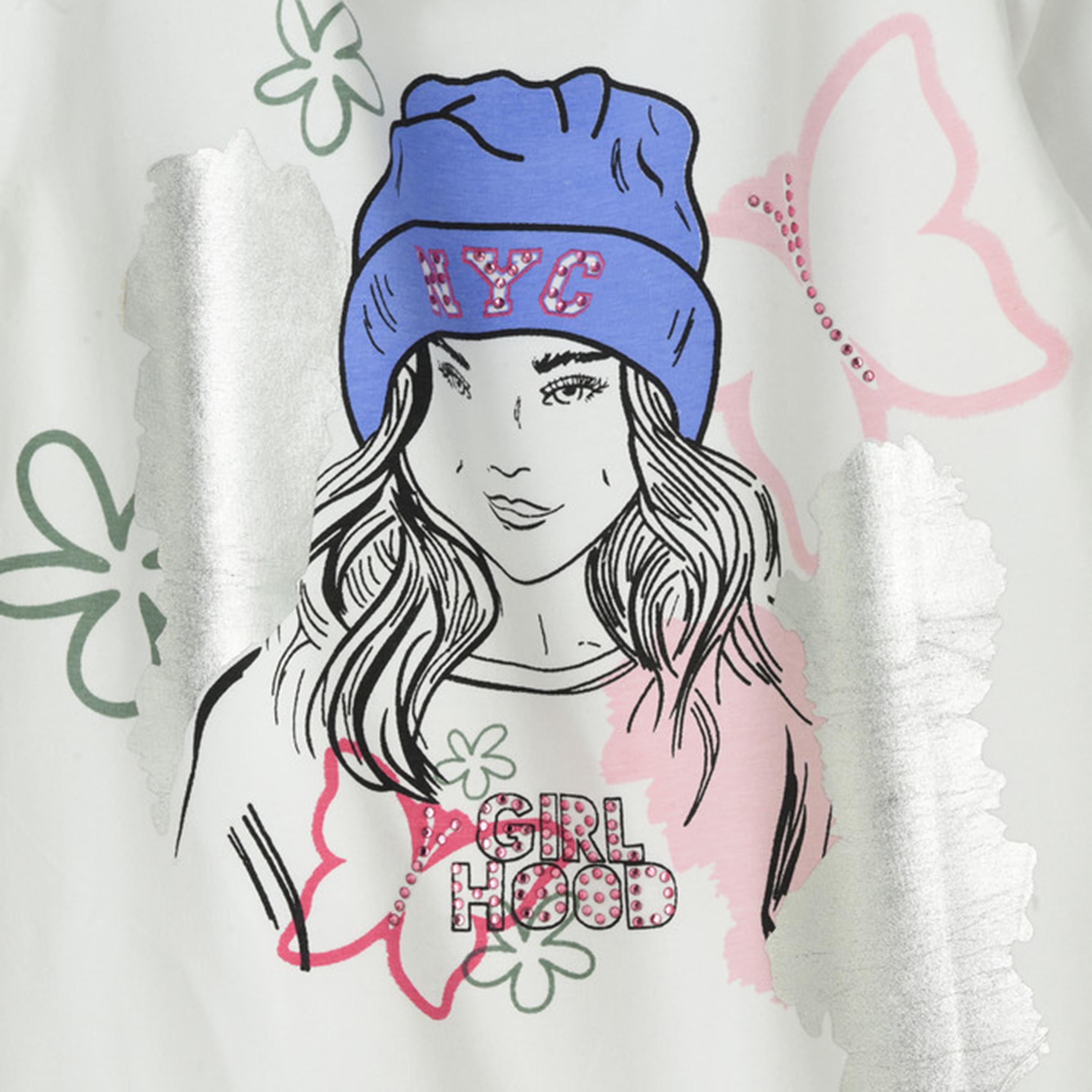 تيشرت بأكمام طويلة بطبعة جرافيك من يونيكيدز-girls-clothing-tshirts-image-3