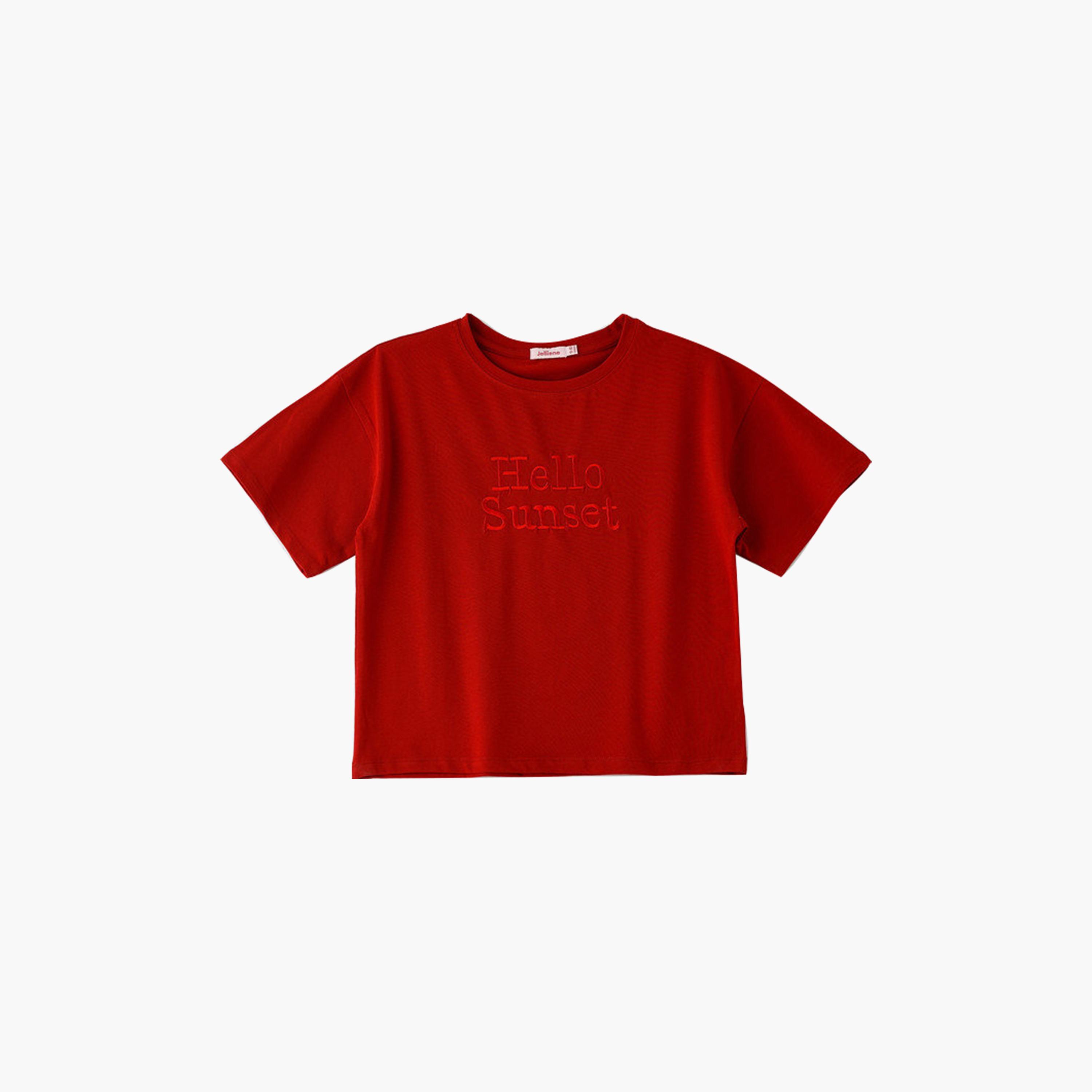 UniqKidz Cotton Short Sleeves Embroidered T-Shirt-girls-clothing-tshirts-image-1