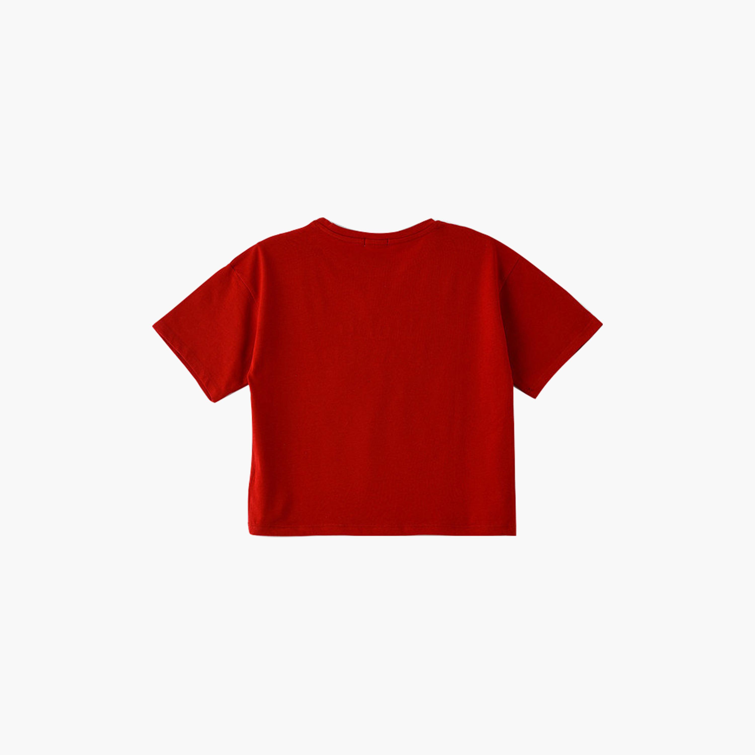UniqKidz Cotton Short Sleeves Embroidered T-Shirt-girls-clothing-tshirts-image-2