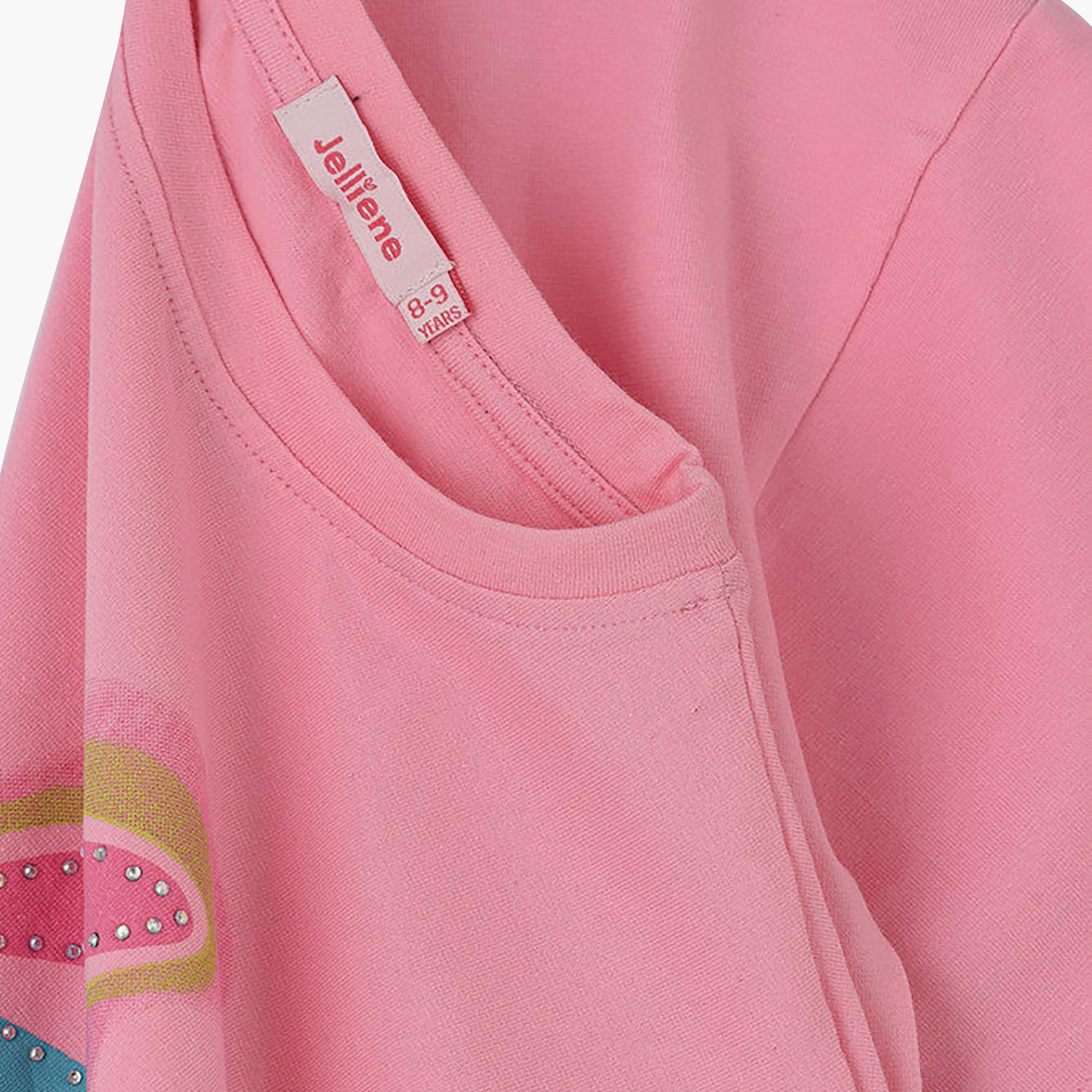 UniqKidz Cotton Short Sleeves Butterfly Embroidered T-Shirt-girls-clothing-tshirts-image-3