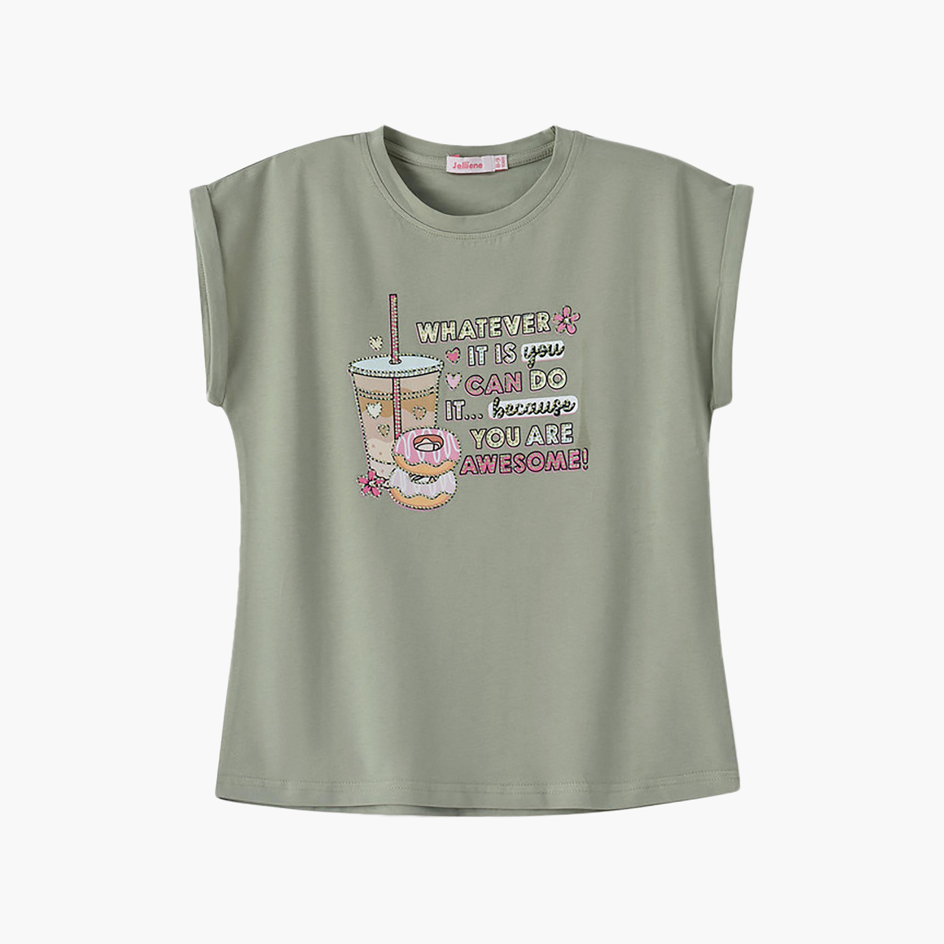 Uniqkidz Short Sleeves Embellished T-Shirt-girls-clothing-tshirts-image-1