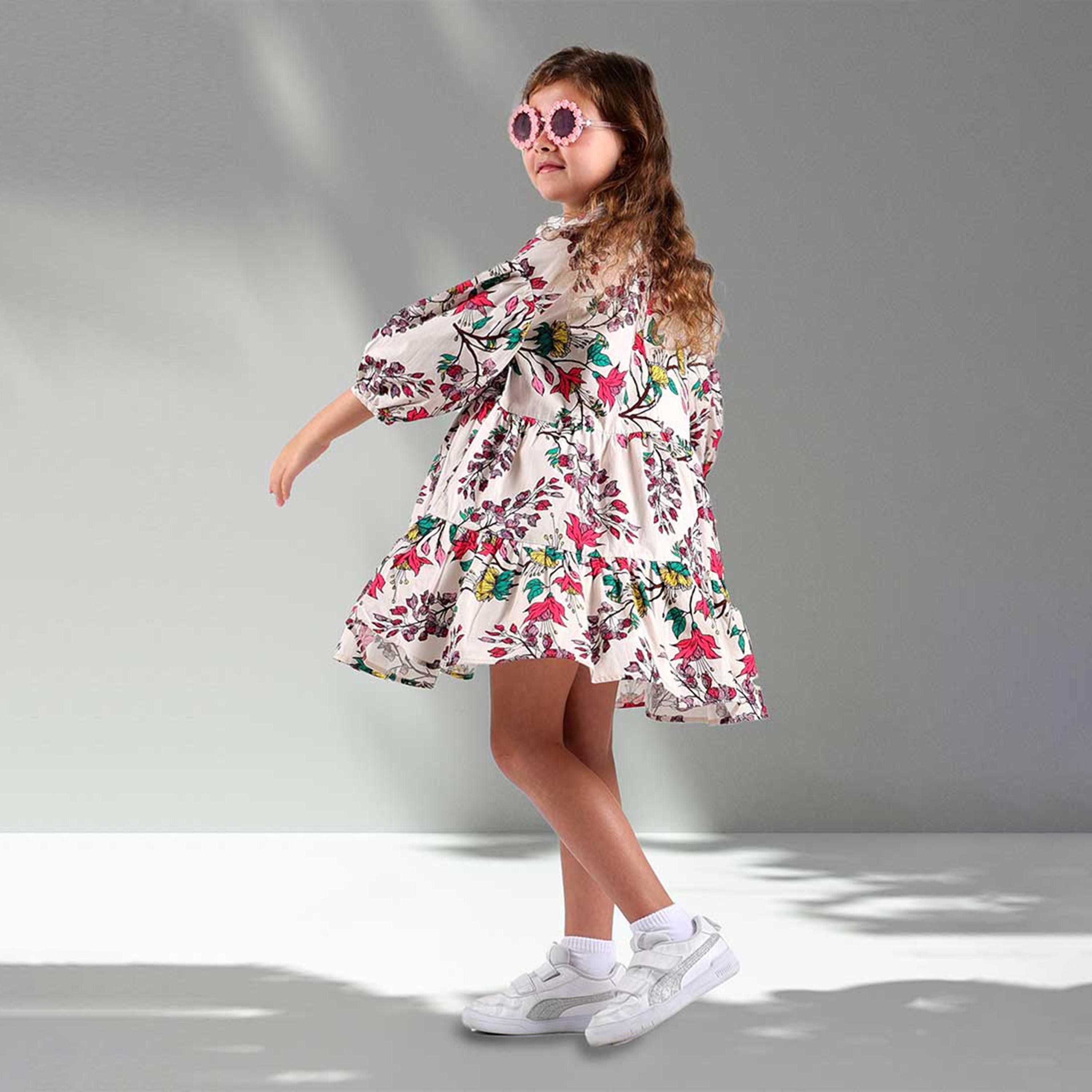 فستان بطبقات وأكمام قصيرة وطبعات زهور من أيكو-girls-clothing-dressesandjumpsuits-image-2