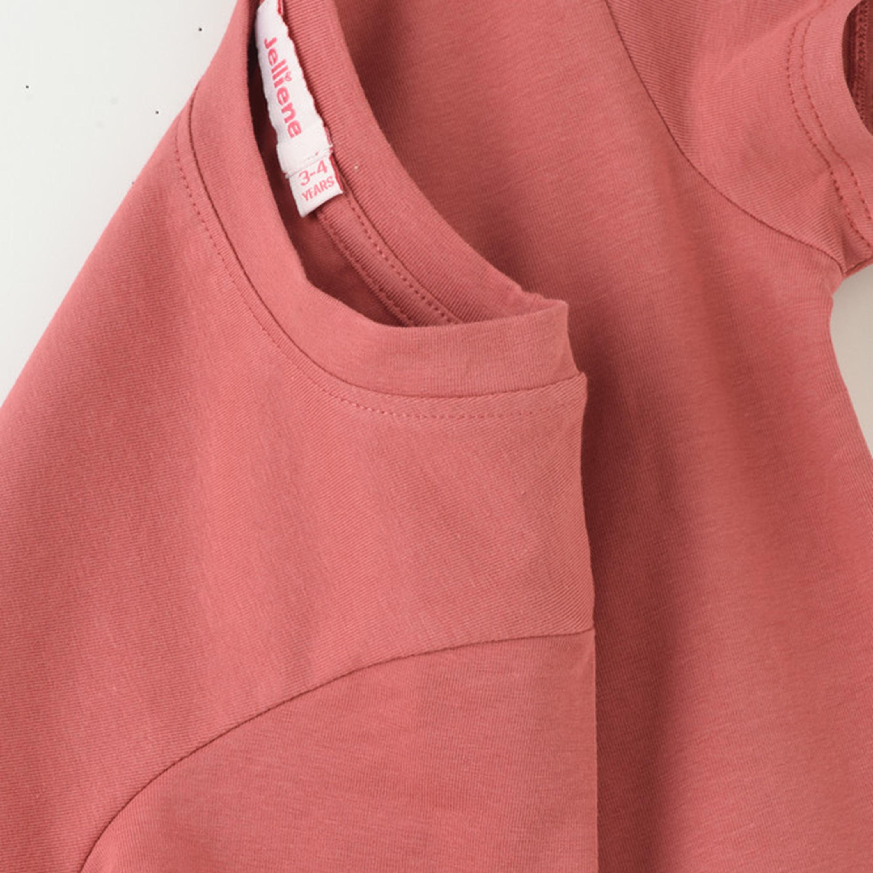 تيشرت بأكمام قصيرة مزين بوردة كروشيه من يونيكيدز-girls-clothing-tshirts-image-4