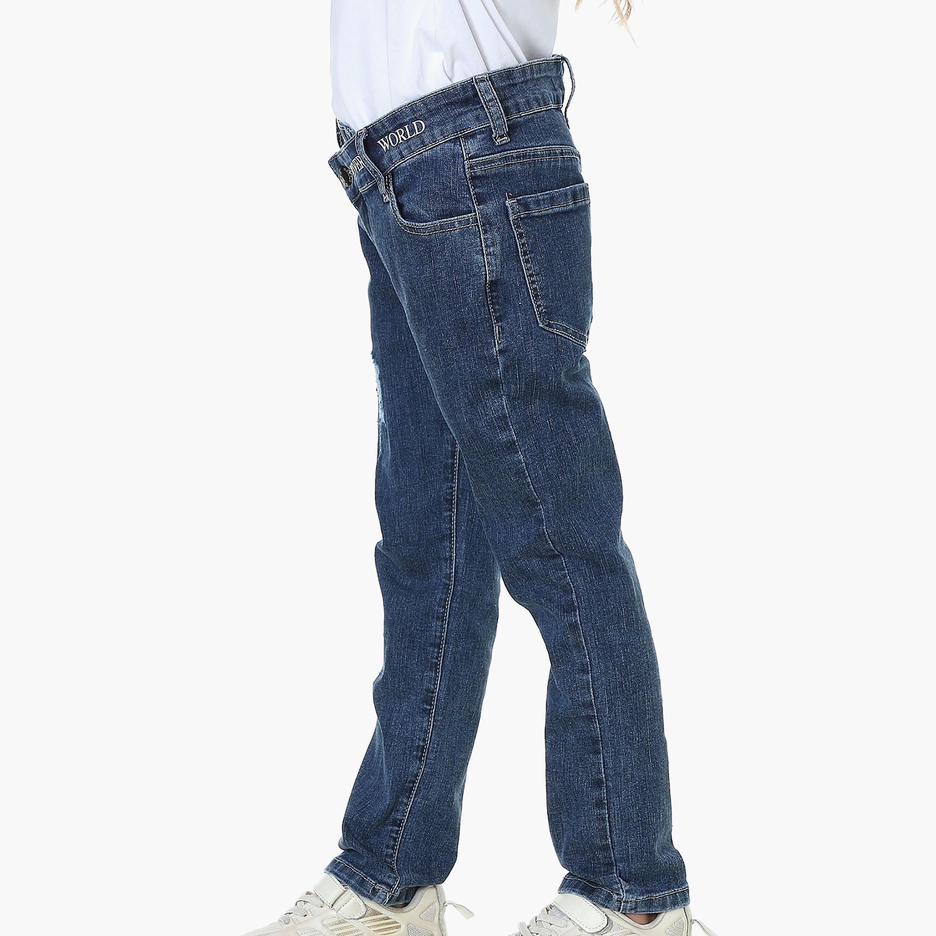Rivers World Heavy Distressed Jeans-girls-clothing-bottoms-jeansandjeggings-image-3