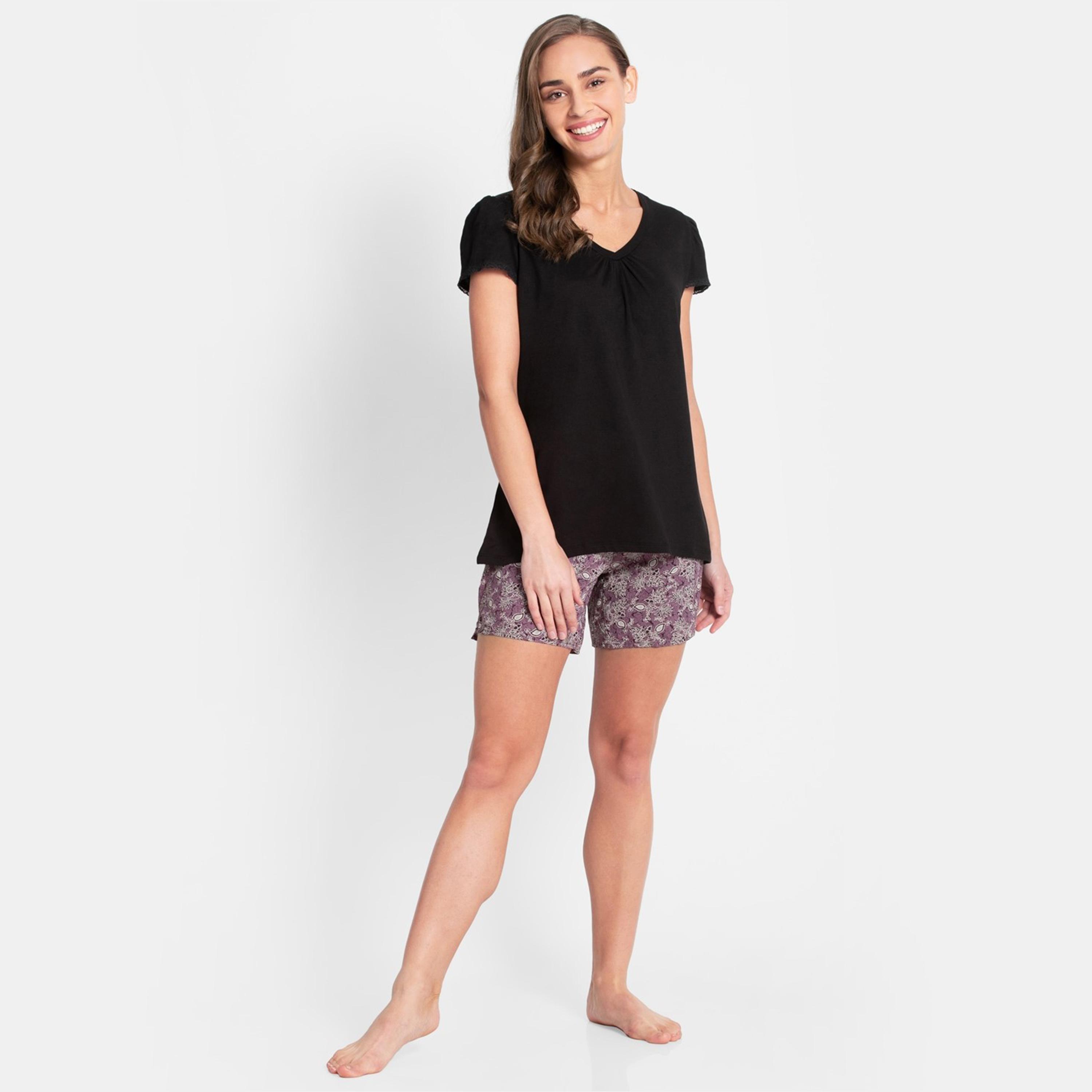 جوكي- تي شيرت ريلاكس نوم نسائي  رقبة V-women-clothing-tshirts-image-4