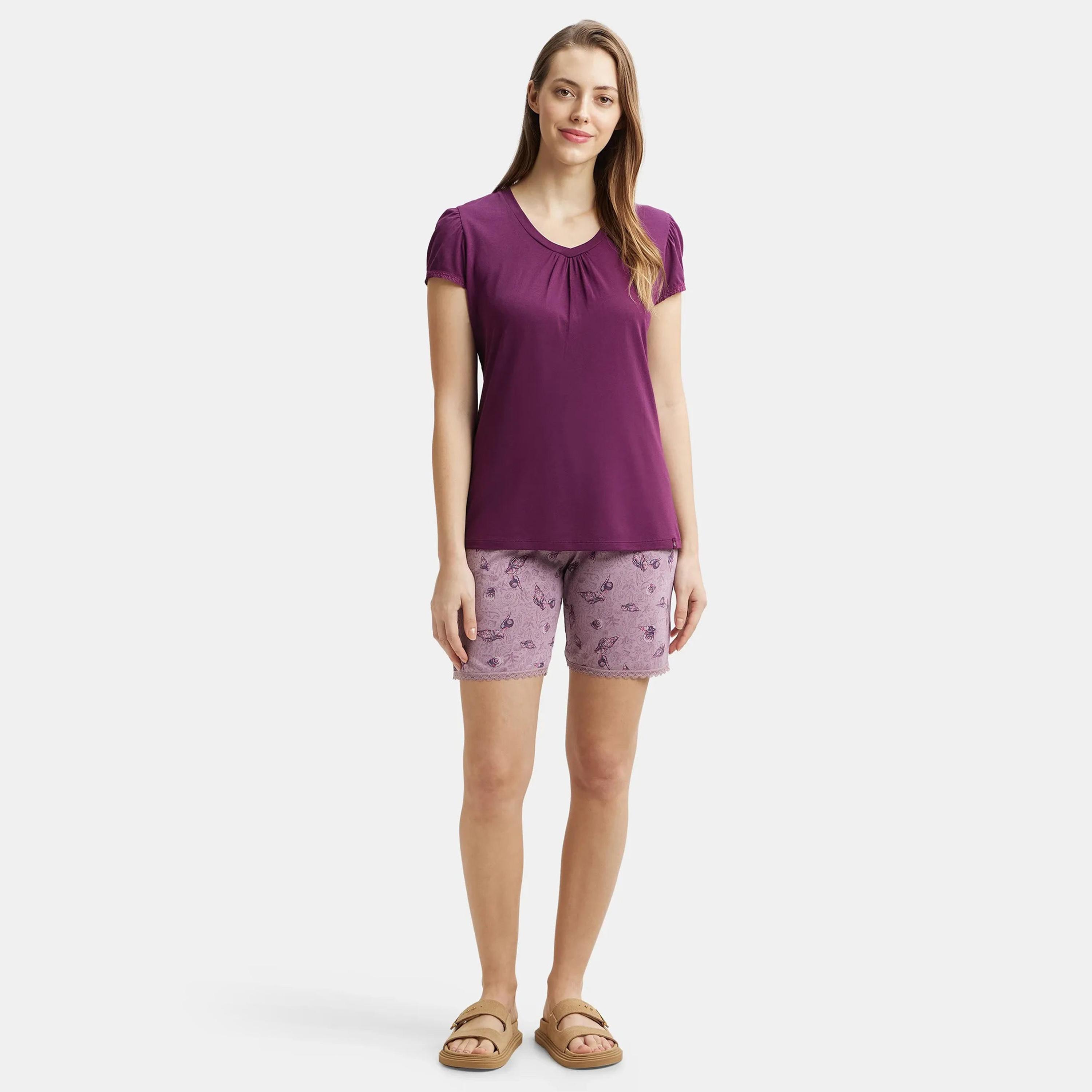 جوكي- تي شيرت ريلاكس نوم نسائي  رقبة V-women-clothing-tshirts-image-40