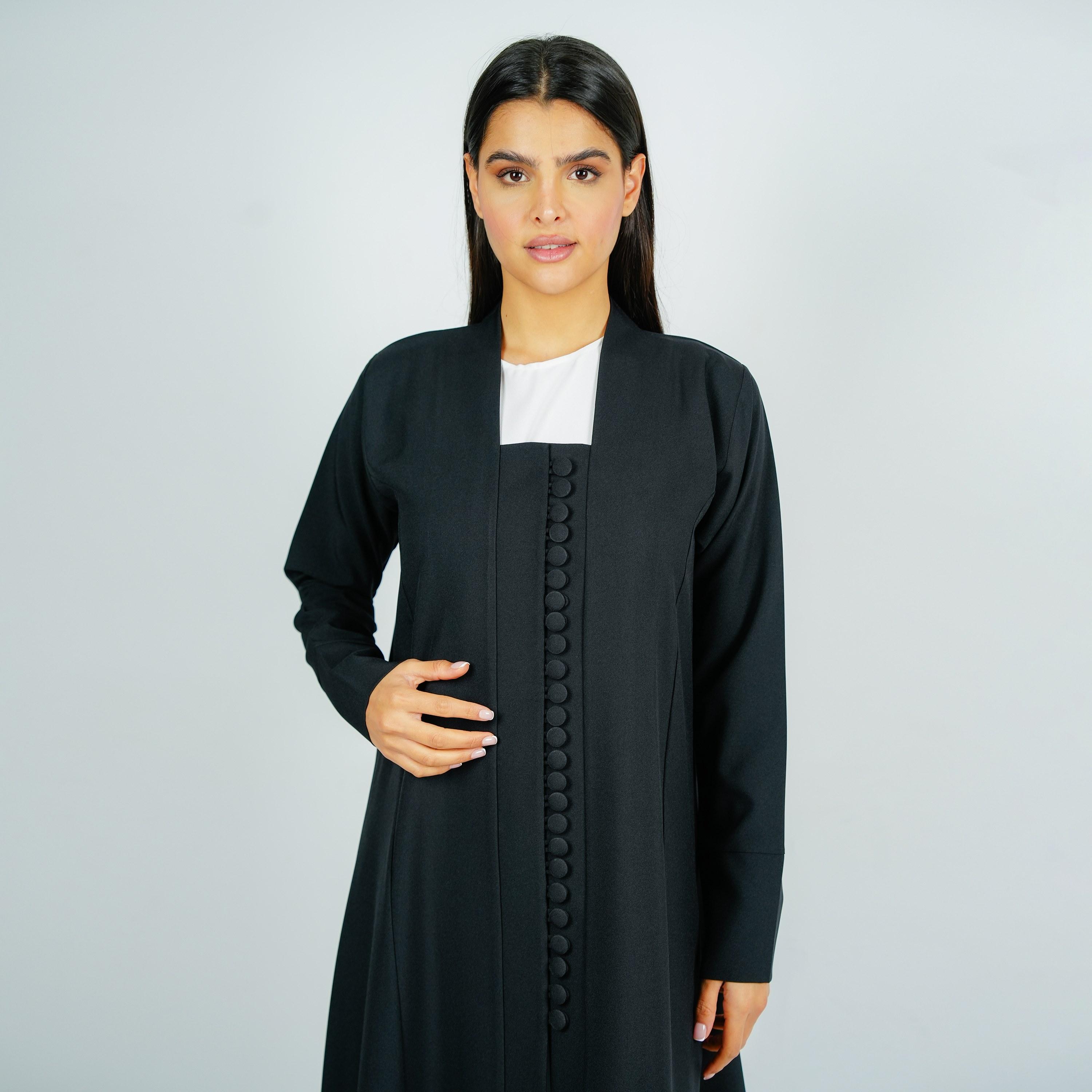 عباية قماش اف دبليو ايه بياقة مربعة مع حجاب من روزيت عباية-women-arabicclothing-abayas-image-2