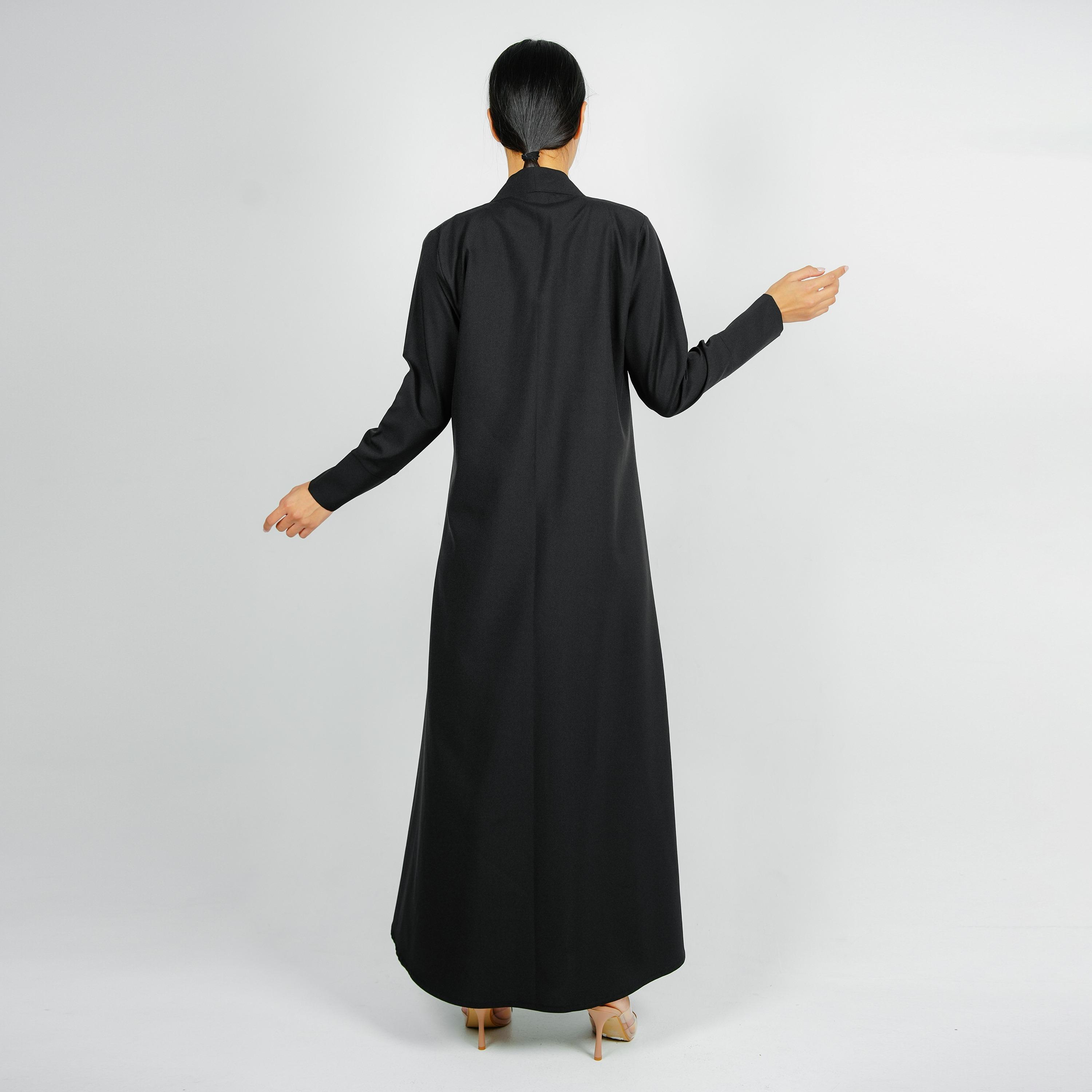Rosette Abaya Black Floral Embroidered Bridal Satin Abaya with Hijab-women-arabicclothing-abayas-image-7