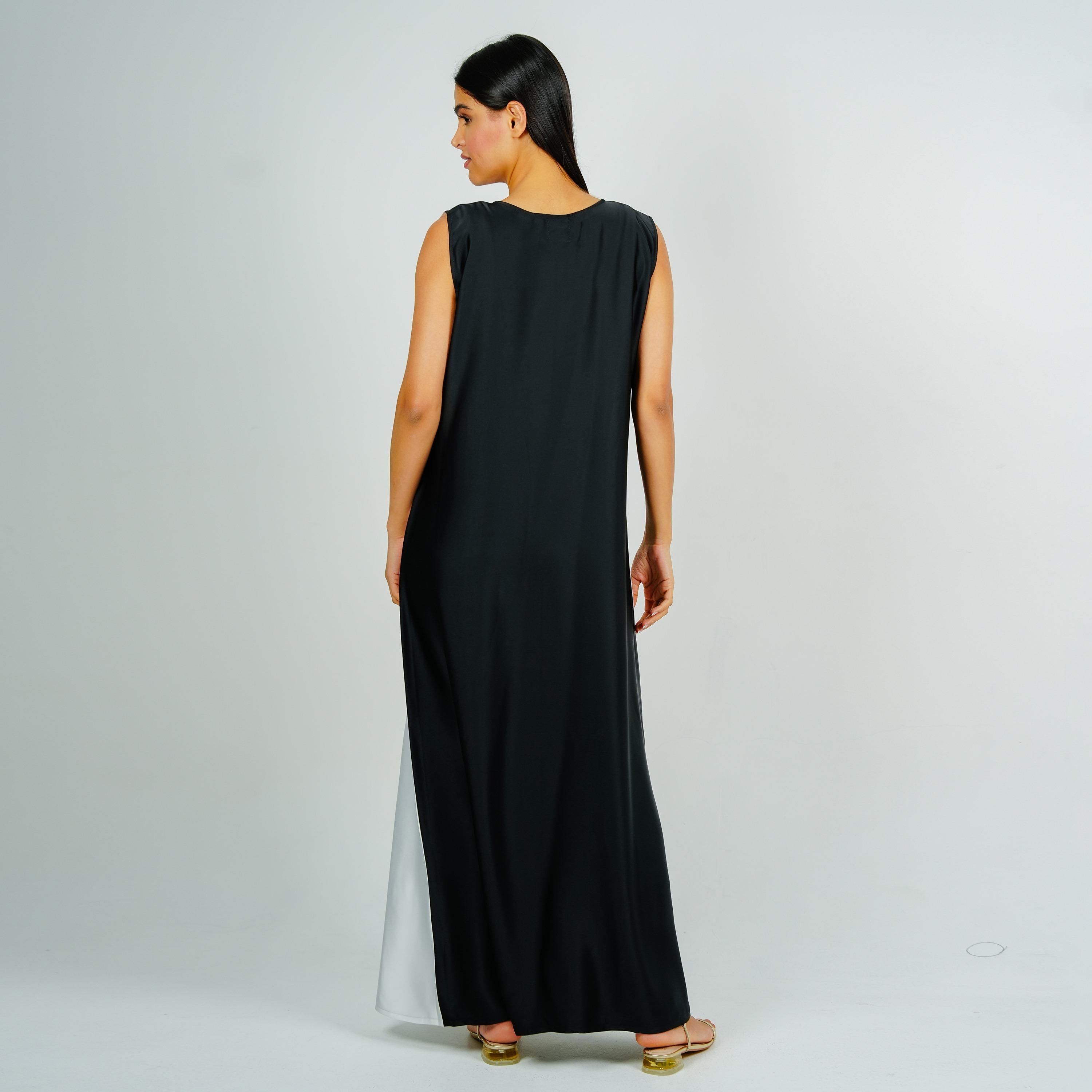 Rosette Abaya Multicolour Dual Tone Satin Abaya Inner Dress-women-arabicclothing-abayainner-image-3
